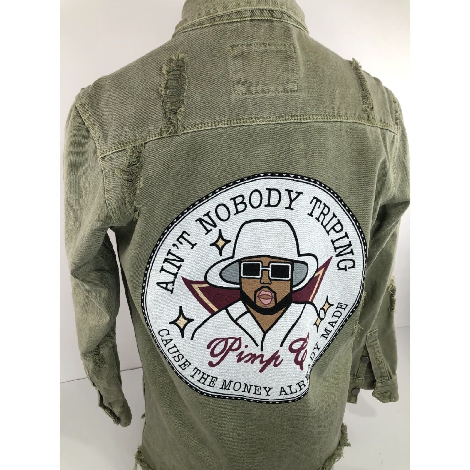 Denime PIMP C / AINT NOBODY TRIPPING Denim Shirt Jacket Unisex Green M Vintage Very Rare Shirt Jacket Mens Size M / US 6-8 / IT 42-44 - 3 Thumbnail