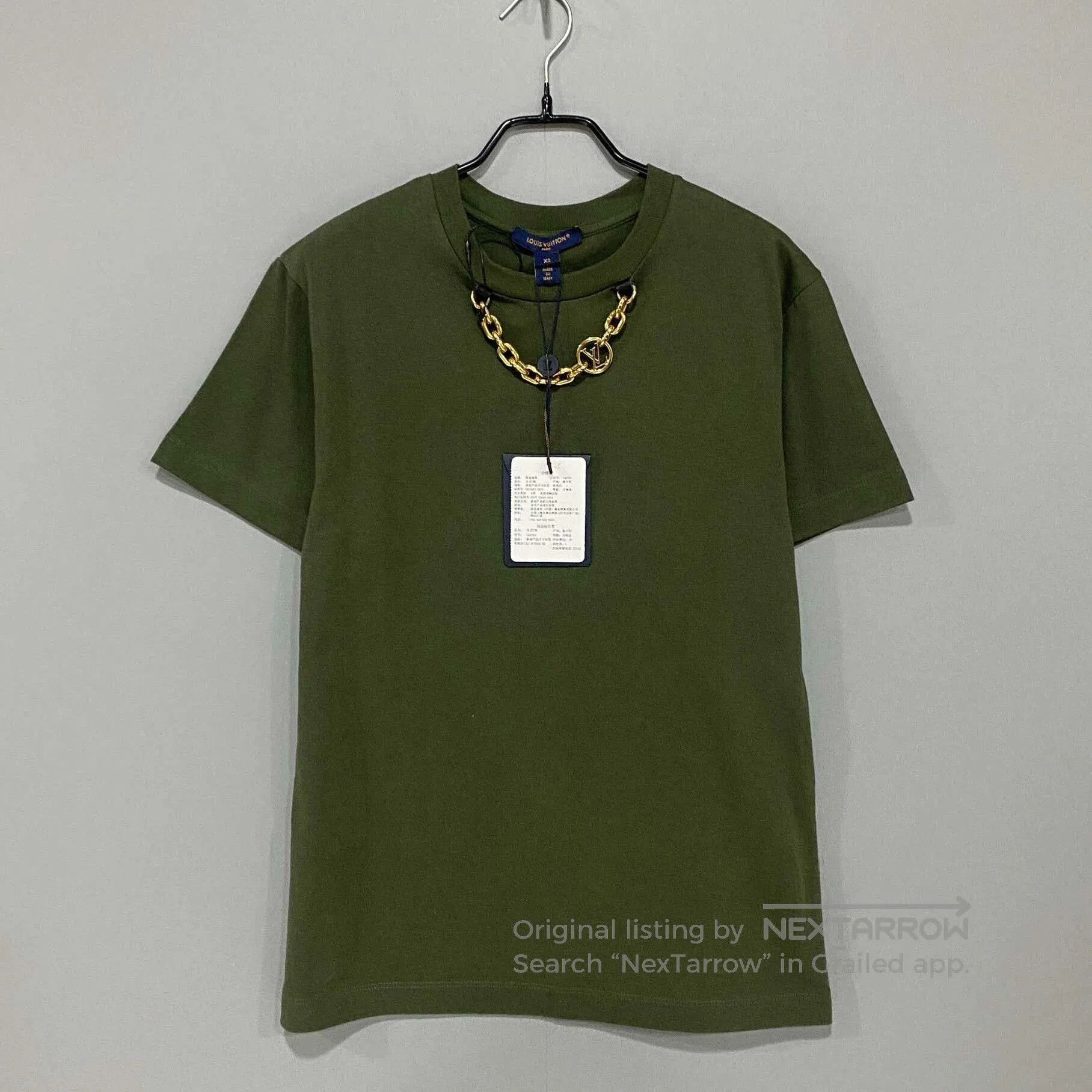 Louis Vuitton Louis Vuitton Dark Green Chain Logo Tee. Size XS / US 0-2 / IT 36-38 - 1 Thumbnail