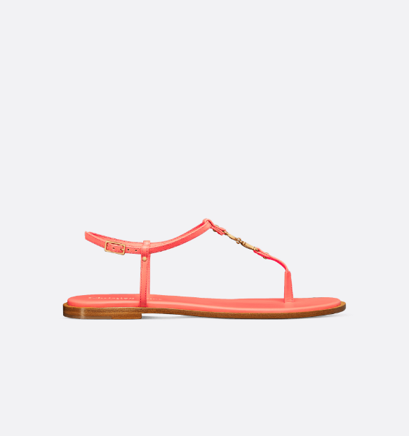 Dior o1w1db10625 Dioriviera C'est Dior Thong Sandals in Coral Size US 6 / IT 36 - 1 Thumbnail