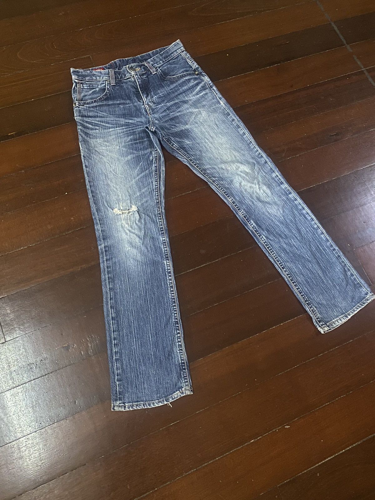 Edwin Fire 🔥🔥 EDWIN BLUE TRIP distressed denim flare jeans S1 Size US 32 / EU 48 - 2 Thumbnail