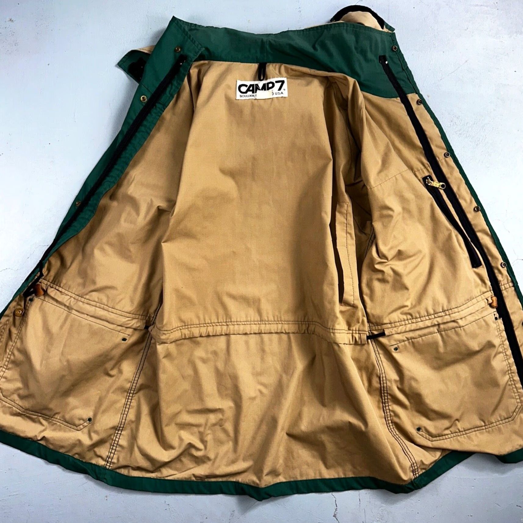 Vintage VINTAGE Camp7 Jacket Men XL Green Full Zip Hooded Windbreaker Size US XL / EU 56 / 4 - 2 Thumbnail