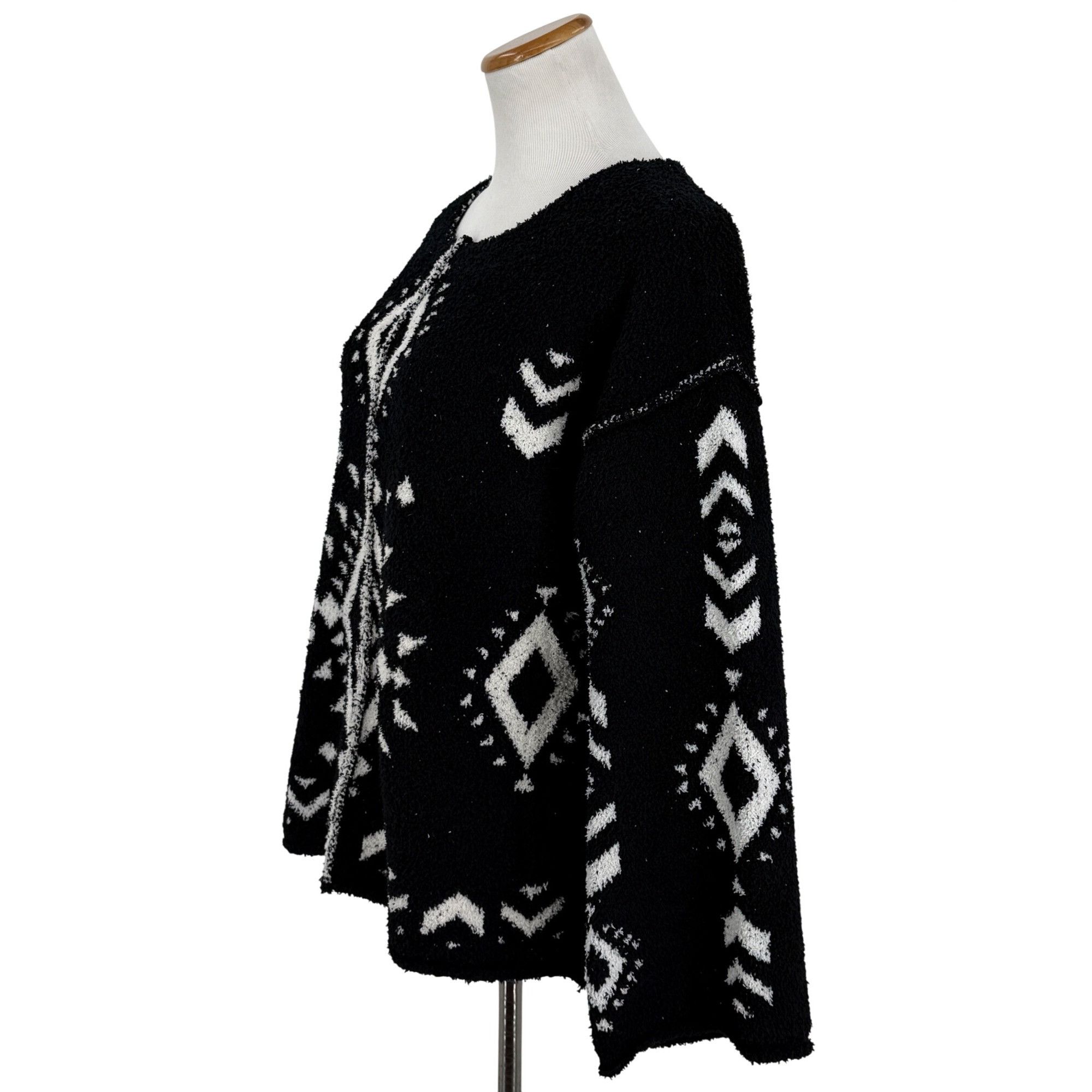 Other NWT Black White Slouchy Aztec Sweater | Boho Coastal Cowgirl Size S / US 4 / IT 40 - 7 Thumbnail