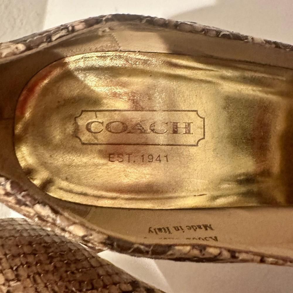 Coach COACH Chelsey Snake-Embossed Leather Round Toe Pumps Heels 9 Size US 9 / IT 39 - 9 Thumbnail