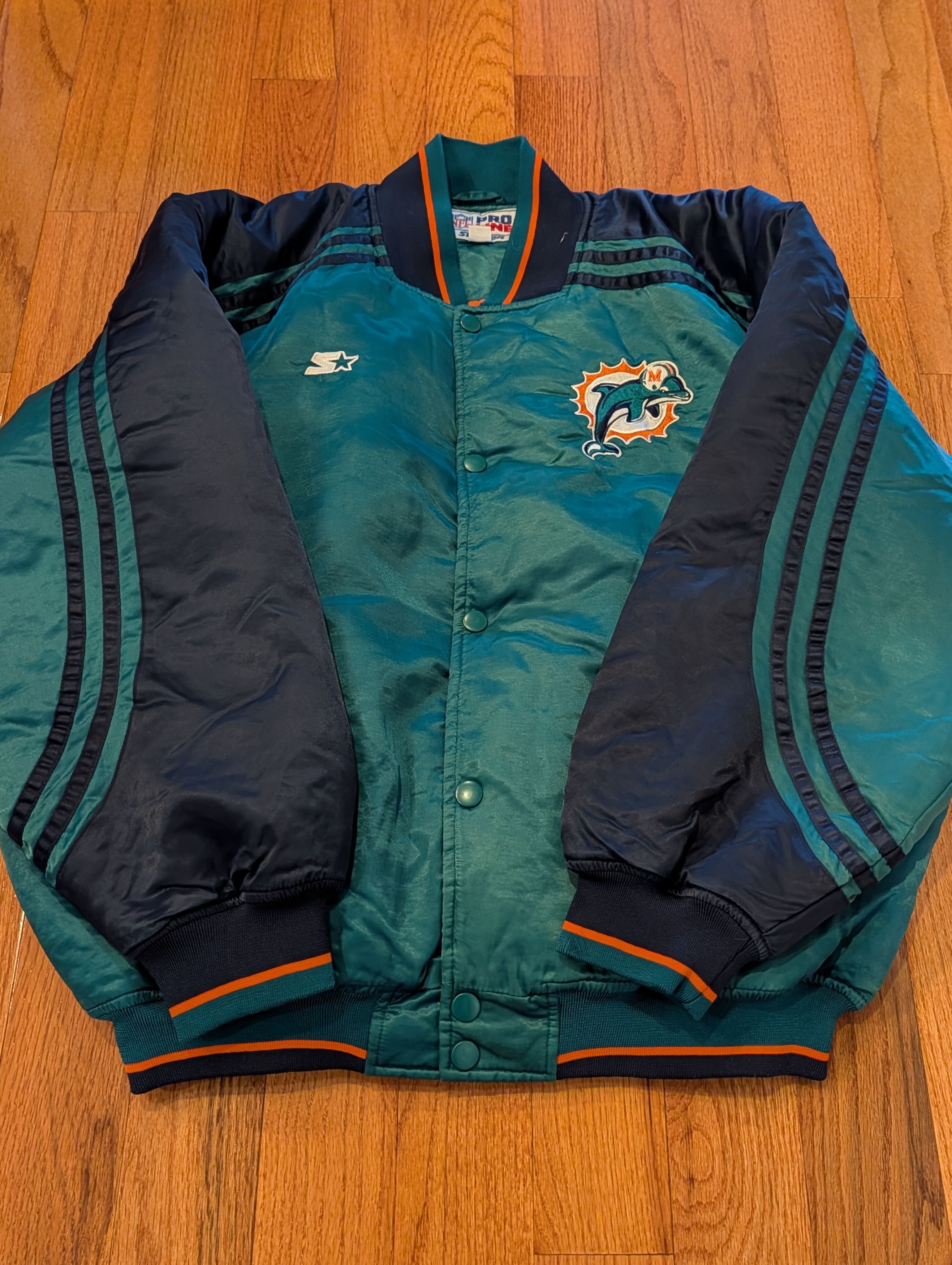 NFL Vintage 90's Starter Pro Line Miami Dolphins Satin Jacket Size US XL / EU 56 / 4 - 8 Thumbnail