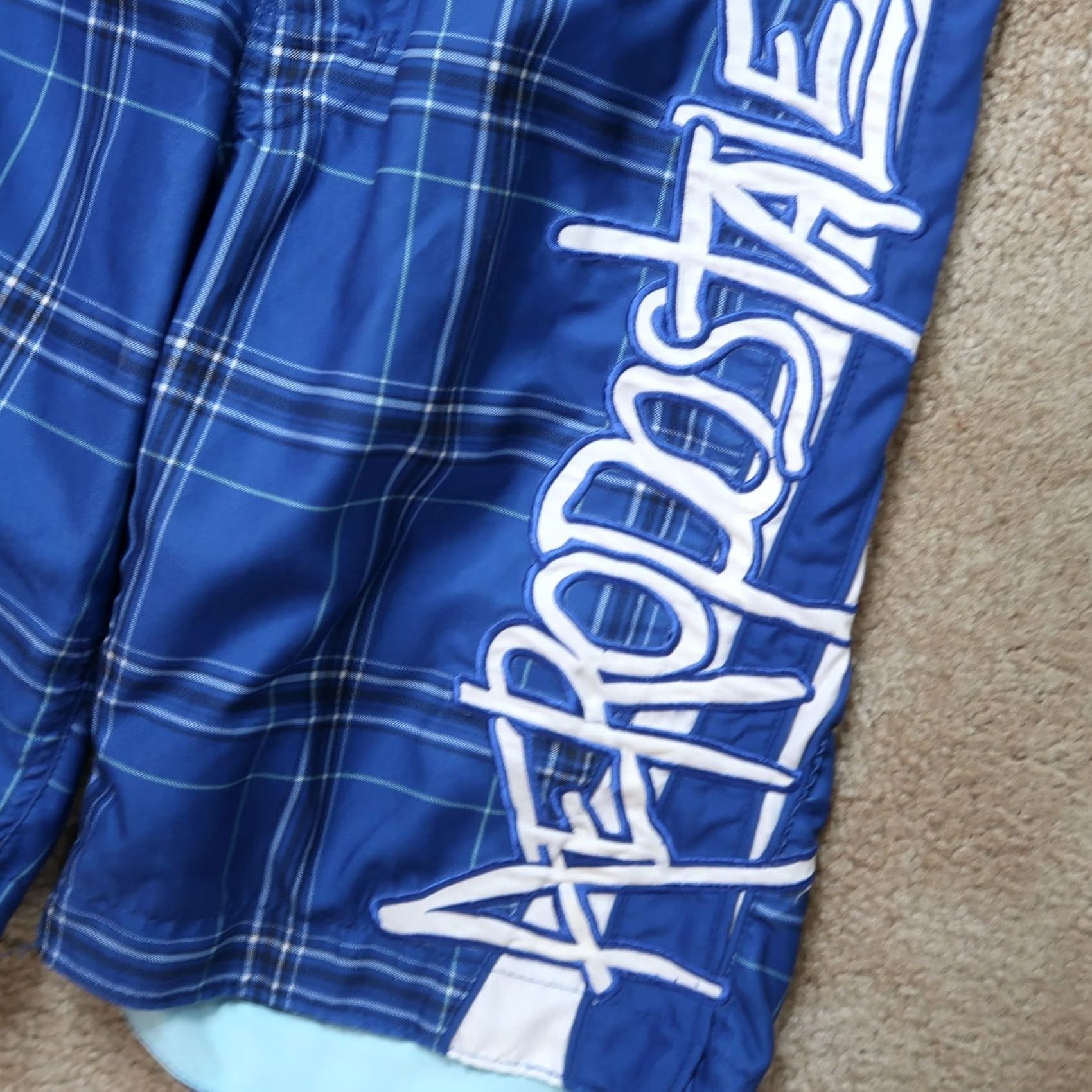 Vintage Aéropostale Board Shorts Men 29 Blue Swim Surf Skate 90s Drawstring Regular Mens Size US 29 - 2 Thumbnail