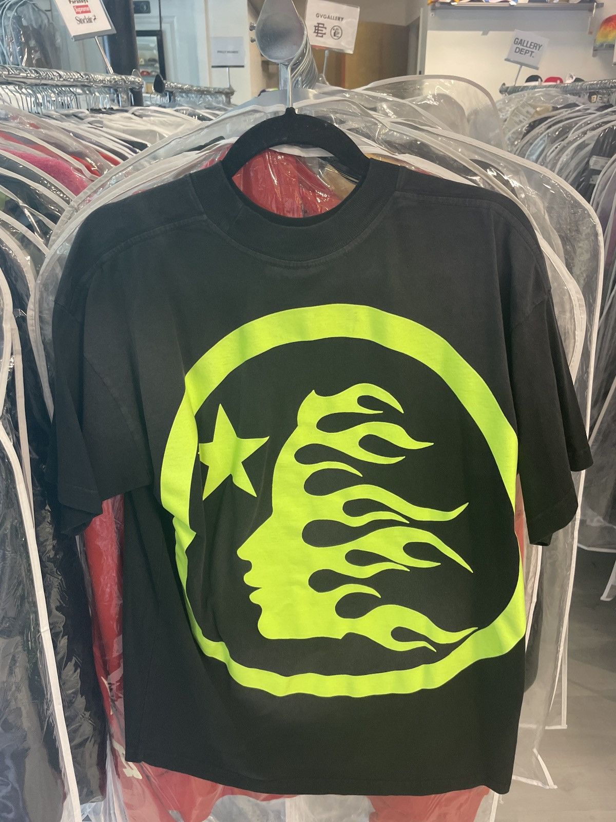 HELLSTAR Hellstar Classic Logo Shirt Black Neon Green Size US XS / EU 42 / 0 - 2 Thumbnail