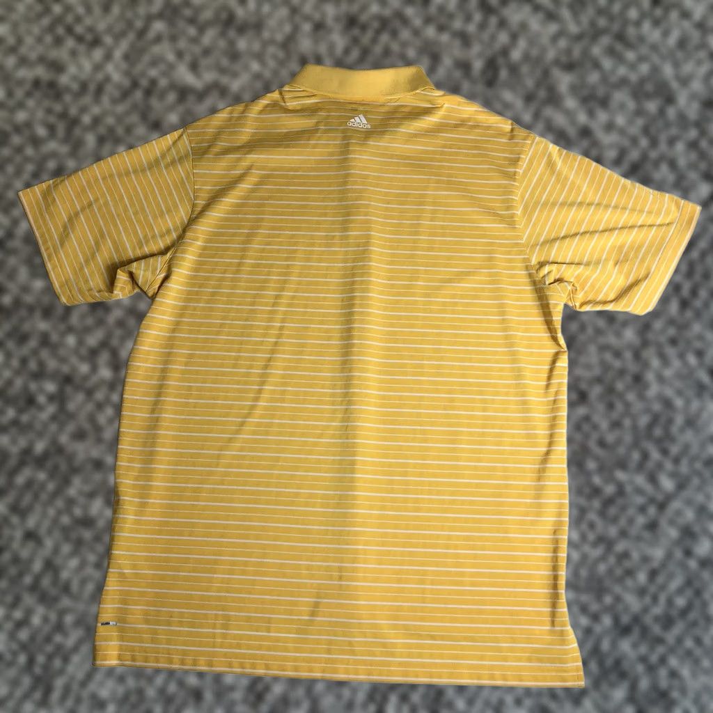 Adidas Adidas Climalite Polo Shirt Yellow White Striped Short Sleeve XL Mens Regular Shirt Golf Size XL Size US XL / EU 56 / 4 - 1 Thumbnail