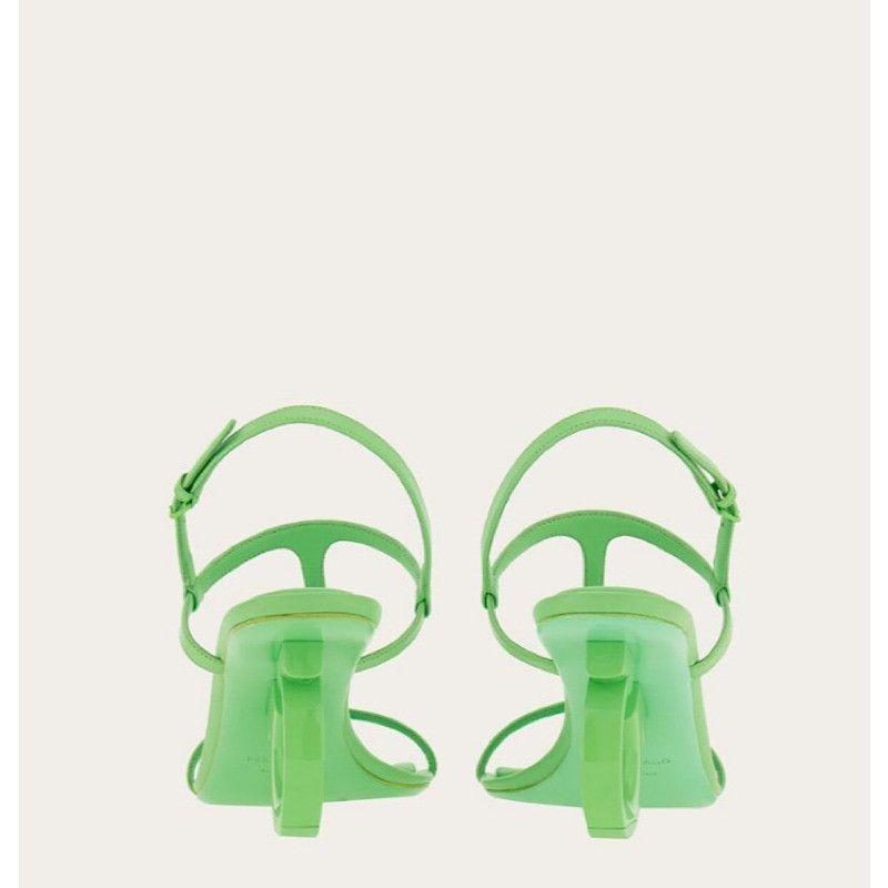 Salvatore Ferragamo o1s1rm0724 Elina Open-Toe Sandals in Green Size US 5.5 / IT 35.5 - 3 Thumbnail