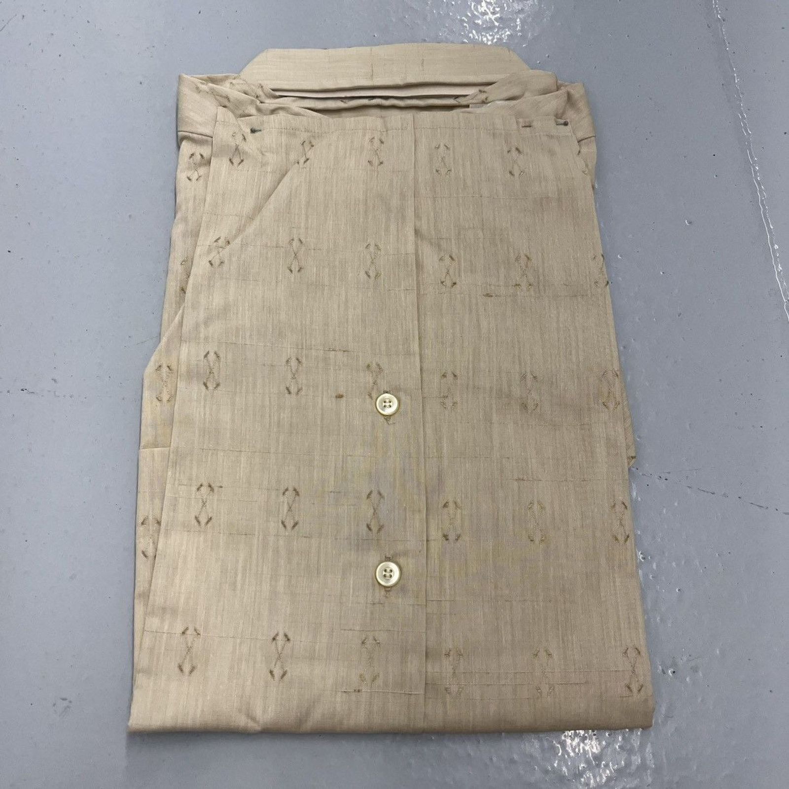 Puritan NOS Vintage 60s Puritan Beige Pattern Rayon Loop Collar Size US M / EU 48-50 / 2 - 2 Thumbnail