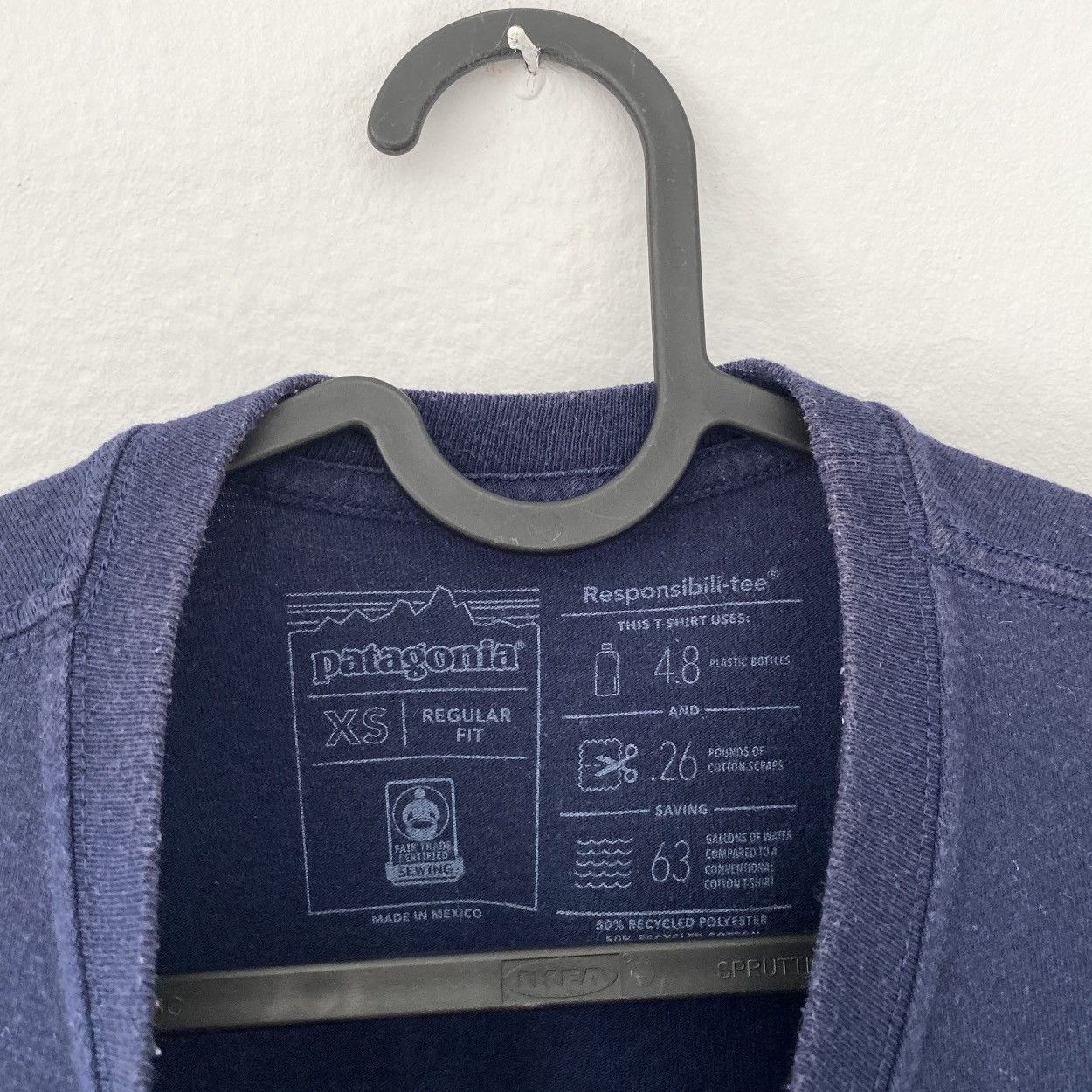 Patagonia × Vintage Patagonia Worn Wear Vintage Recycled Blue Navy T-Shirt Tee Size US M / EU 48-50 / 2 - 4 Thumbnail