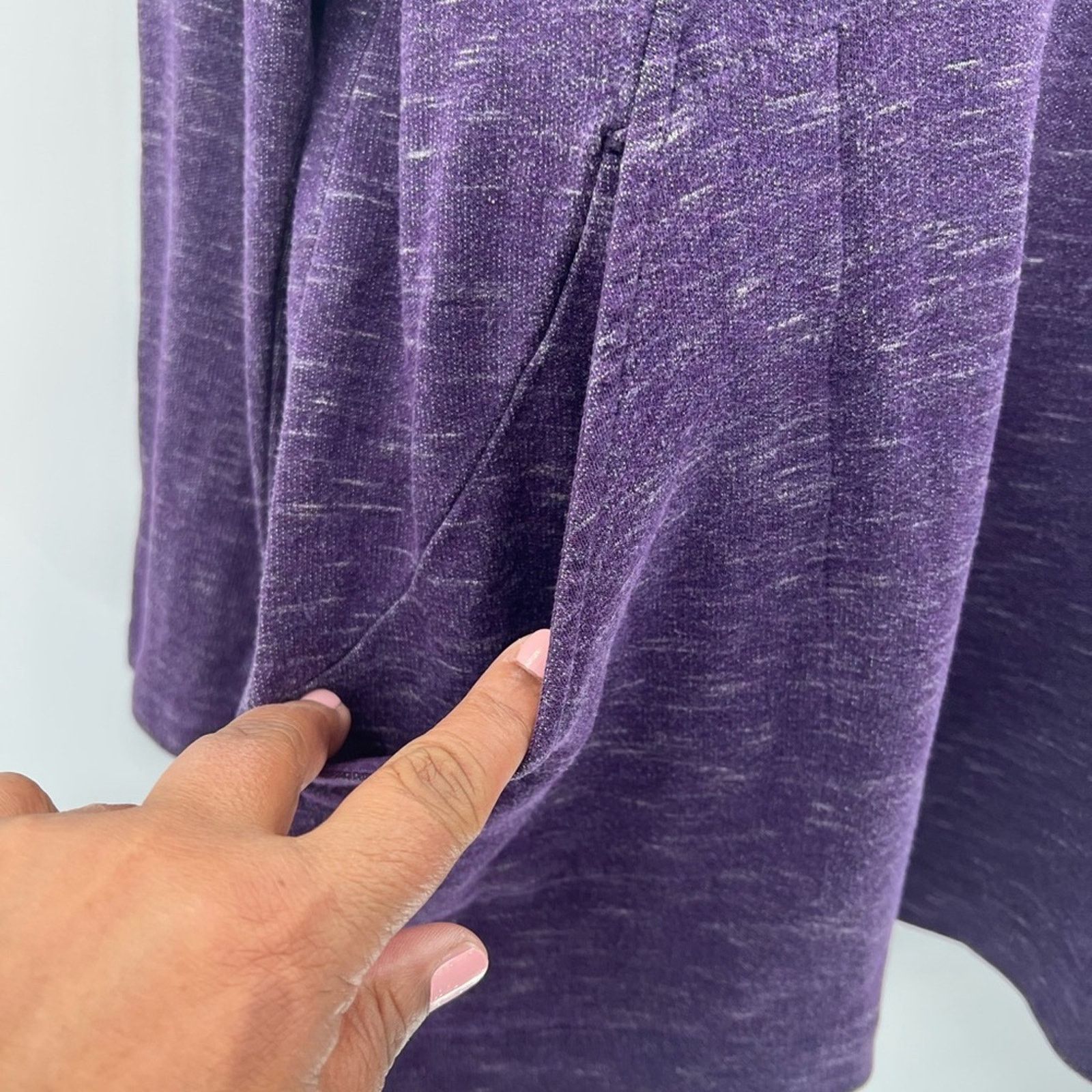 Chicos Chico's Purple Top Long Sleeve Sweatshirt Cowl Neck Size M / US 6-8 / IT 42-44 - 8 Thumbnail