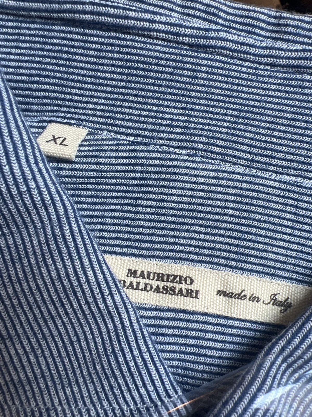 Maurizio Baldassari Maurizio Baldassari Brera Textured Micro‑Stripe Shirt – XL Size US XL / EU 56 / 4 - 11 Thumbnail