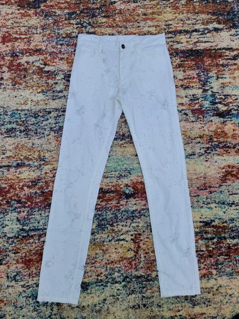 Ann Demeulemeester Ann Demeulemeester Distressed White Jeans-2506 Size 22" - 2 Thumbnail