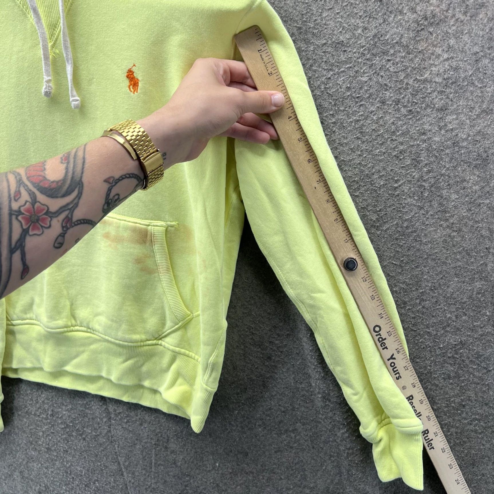 Polo Ralph Lauren Polo Ralph Lauren Hoodie Womens Small Yellow Pullover Sweatshirt Pony Logo Mens? Size S / US 4 / IT 40 - 6 Thumbnail