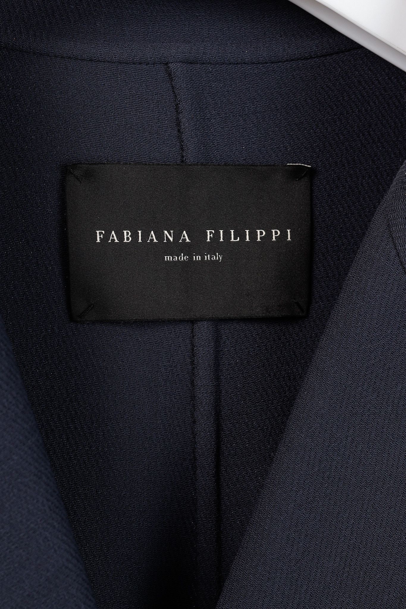 Fabiana Filippi Fabiana Filippi Navy Twill Bead-Trim Double-Breasted Coat Size XL / US 12-14 / IT 48-50 - 4 Thumbnail