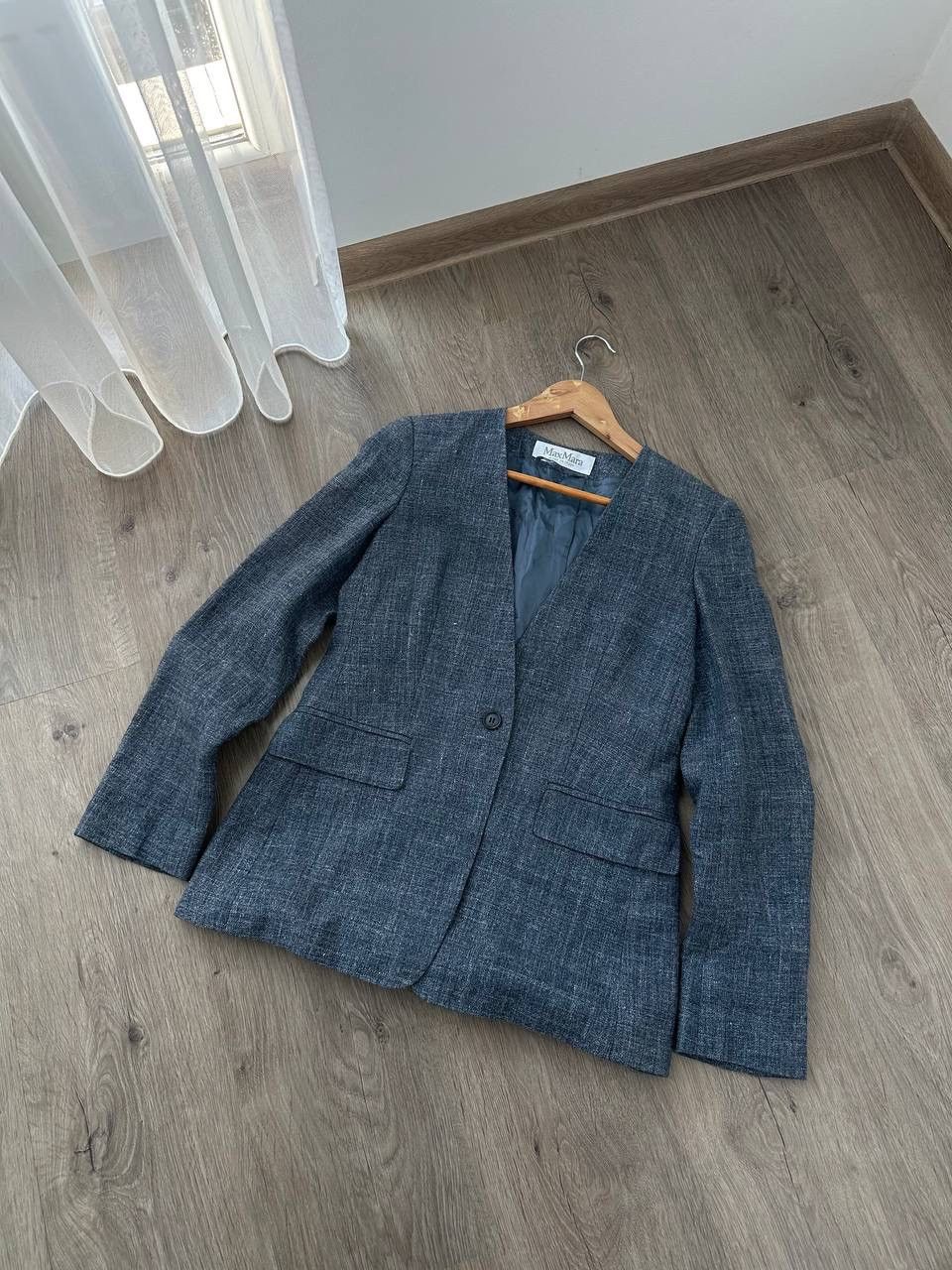 Max Mara × Vintage Vintage Max Mara Blue W’s Blazer Jacket Size M / US 6-8 / IT 42-44 - 12 Thumbnail