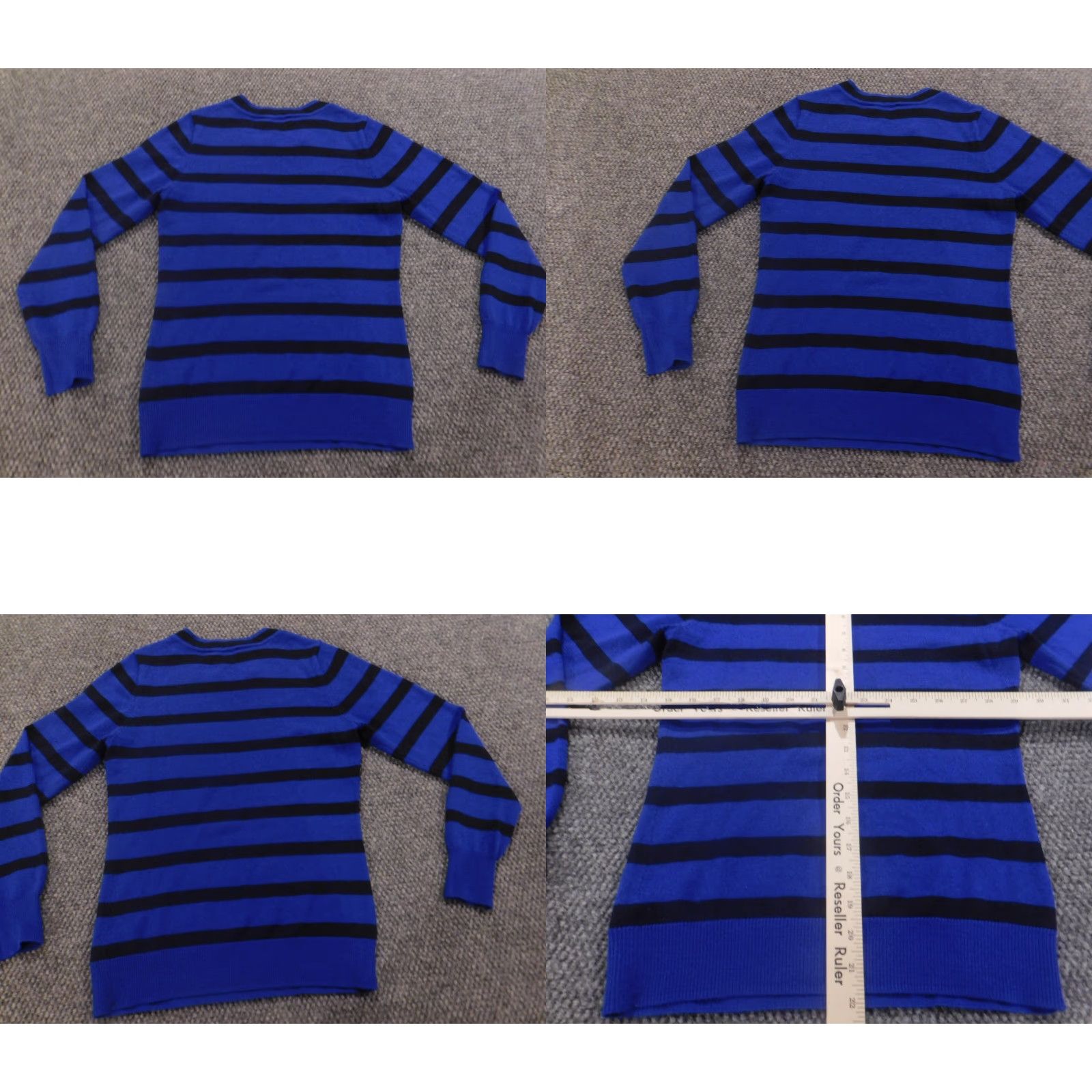 Vintage The Limited Womens Sweater Small Petites Blue striped crewneck Size S / US 4 / IT 40 - 8 Thumbnail