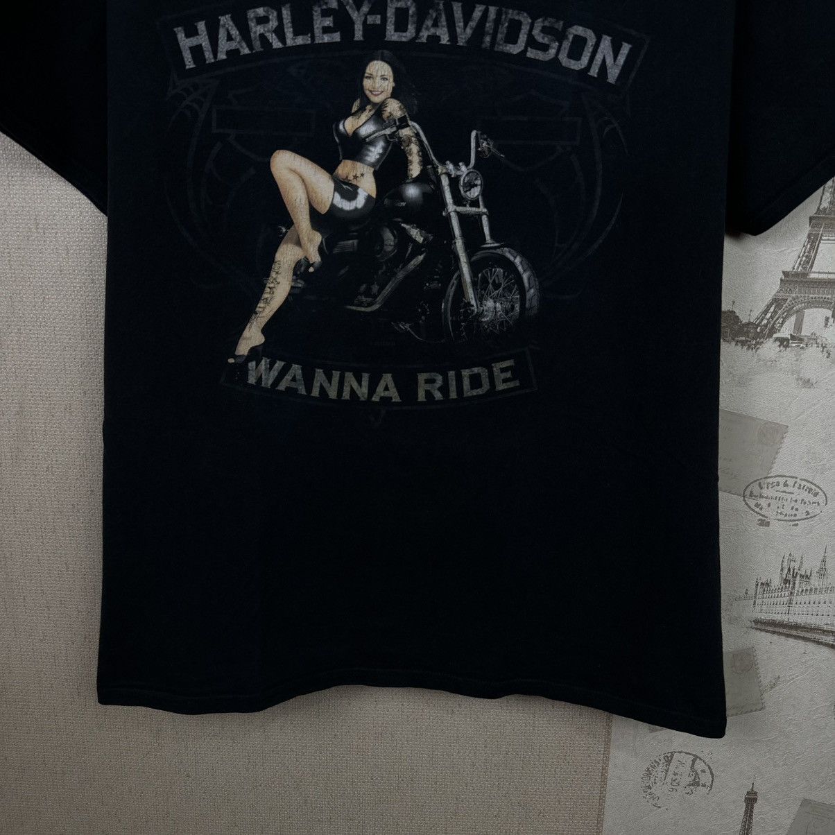 Harley Davidson Vintage Harley Davidson T shirt Girl Biker Streetwear Black Size US L / EU 52-54 / 3 - 7 Thumbnail
