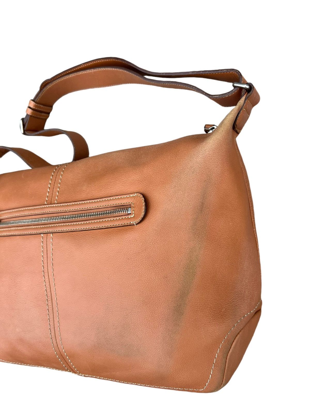 Leather Vintage Tsuchiya Kaban Distressed Muddy Patina Leather Bag Size ONE SIZE - 9 Thumbnail