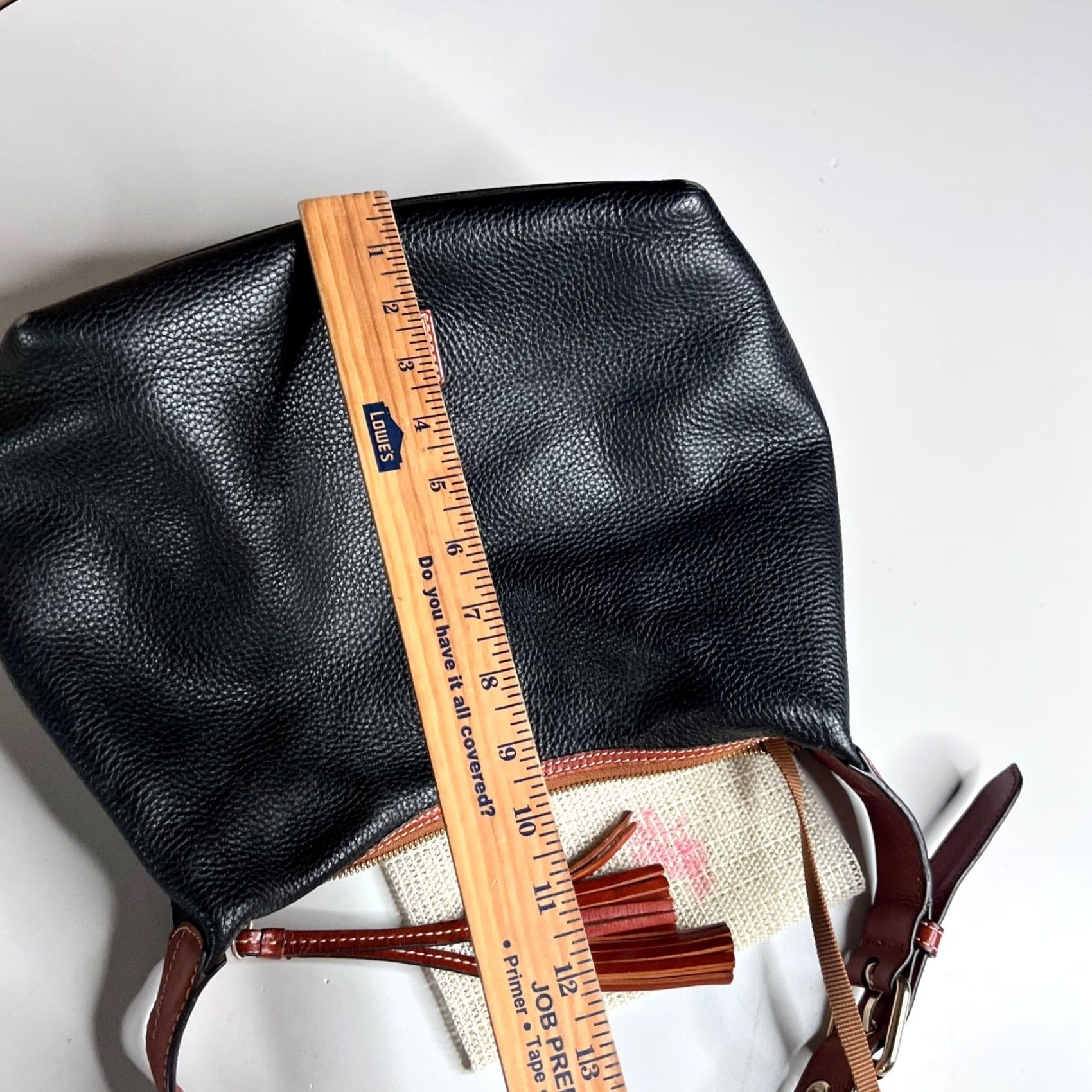 Dooney & Bourke Dooney & Bourke Hobo Shoulder Bag Black Pebbled Leather Tassels Size ONE SIZE - 2 Thumbnail