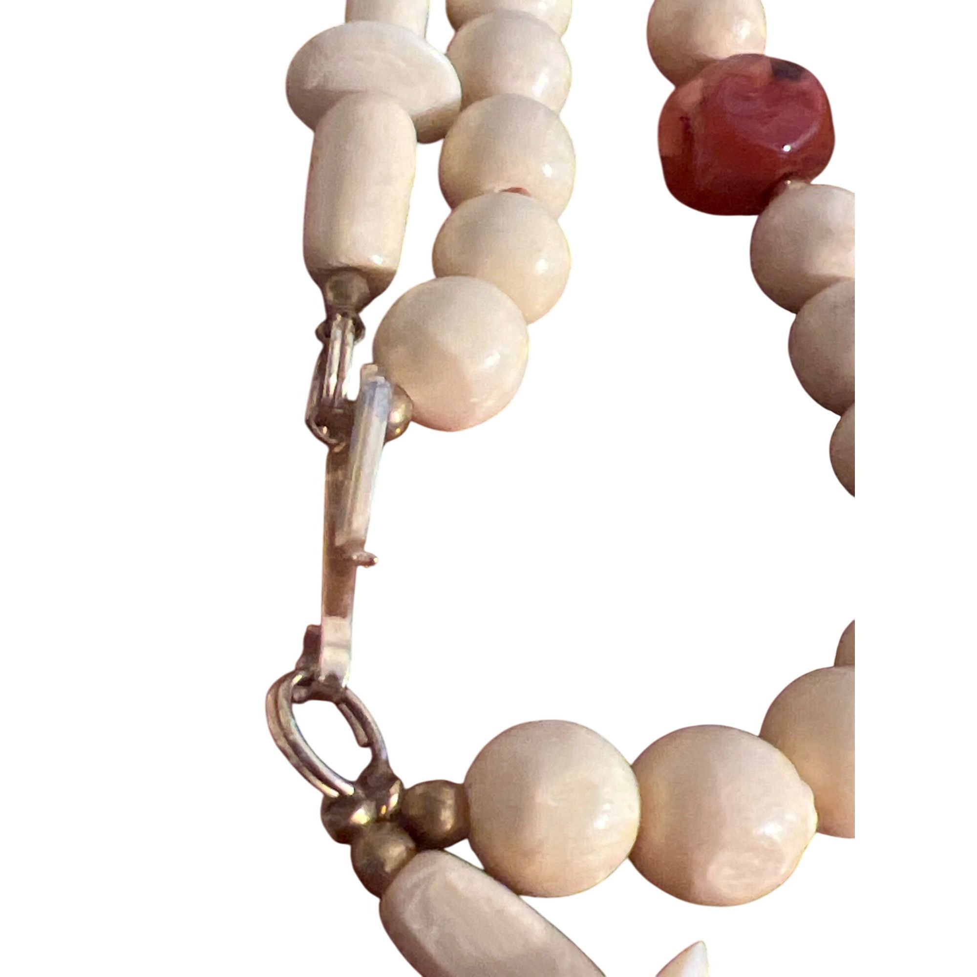 Other Vintage 2 Strand Necklace Natural Beads Brass Quartz Beads H Size ONE SIZE - 4 Thumbnail
