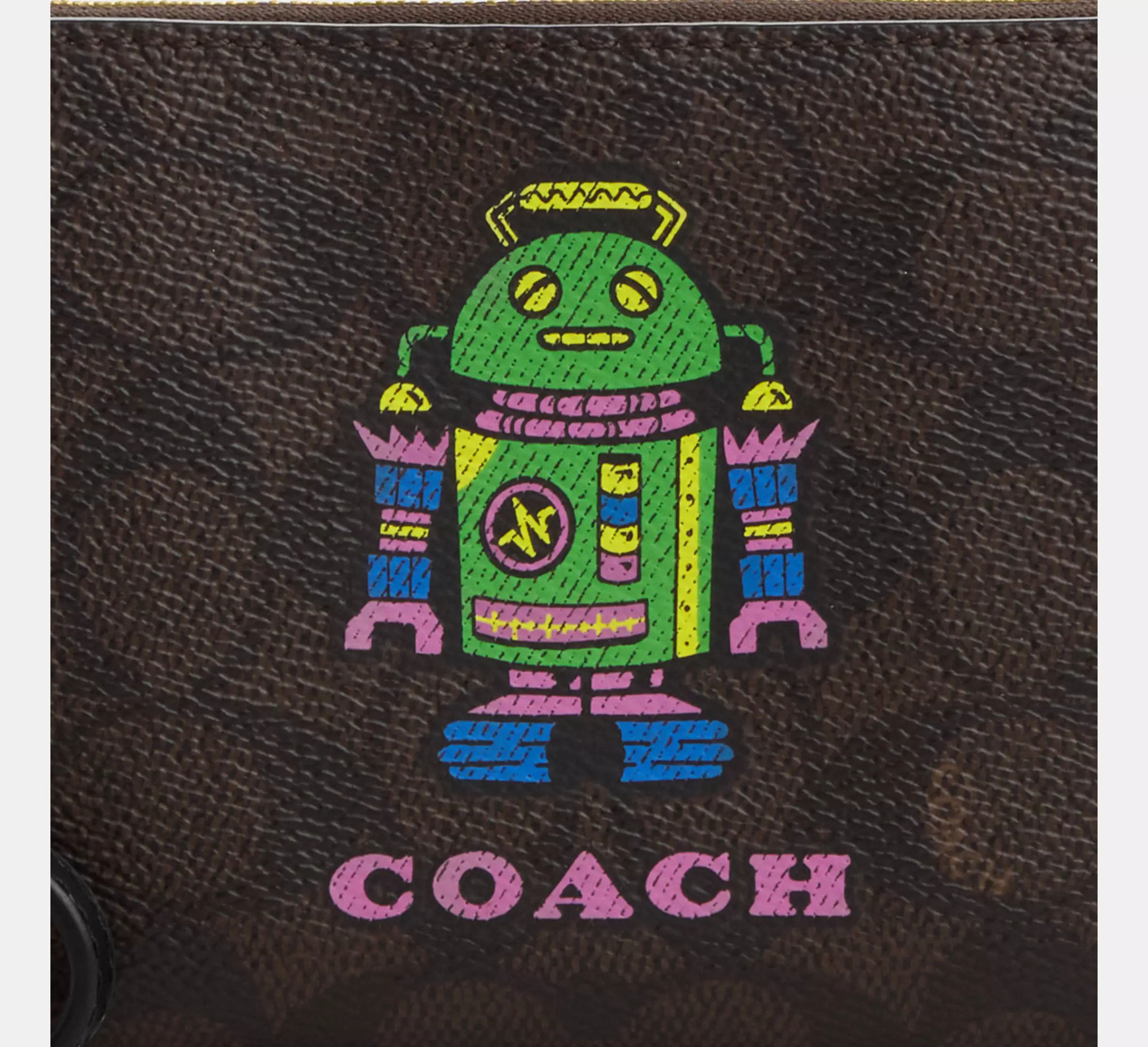 Coach Cosmic Coach Corner Zip Wristlet With Robot Print CW868 Size ONE SIZE - 7 Thumbnail