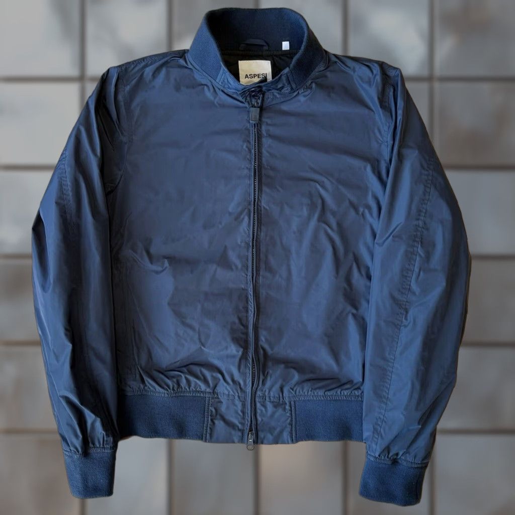 Aspesi Aspesi Swing Jacket S Blue Lightweight Microfiber Nylon Lining Zipper Button Collared Short Jacket Coat Men Vintage No Size US S / EU 44-46 / 1 - 1 Thumbnail