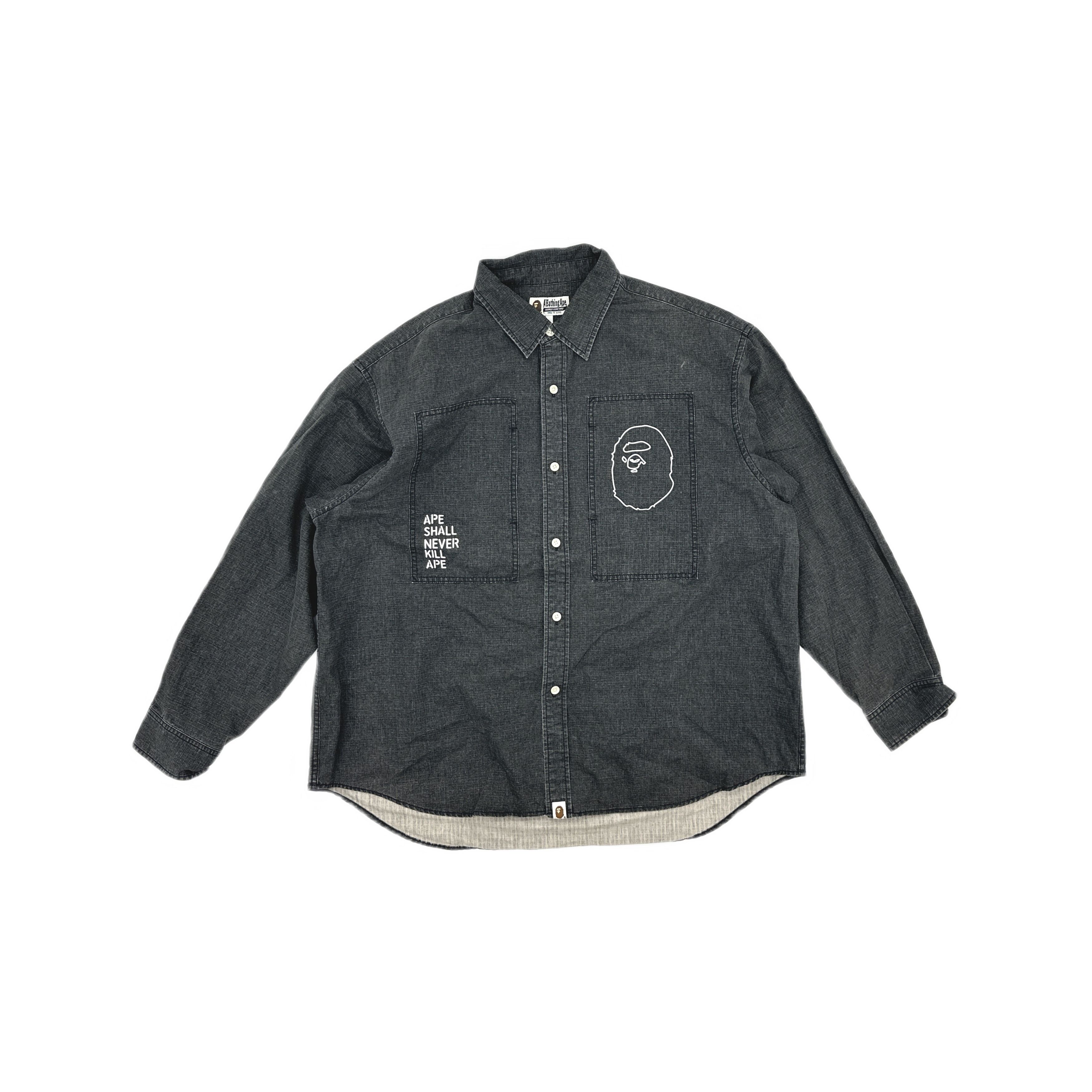Bape A Bathing APE Ape Shall Never Kill Ape Button Up Shirt XL Size US XL / EU 56 / 4 - 1 Thumbnail