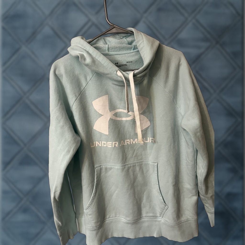 Under Armour Under armour Hoodie Women's Large Blue White Pullover Logo Size L / US 10 / IT 46 - 1 Thumbnail
