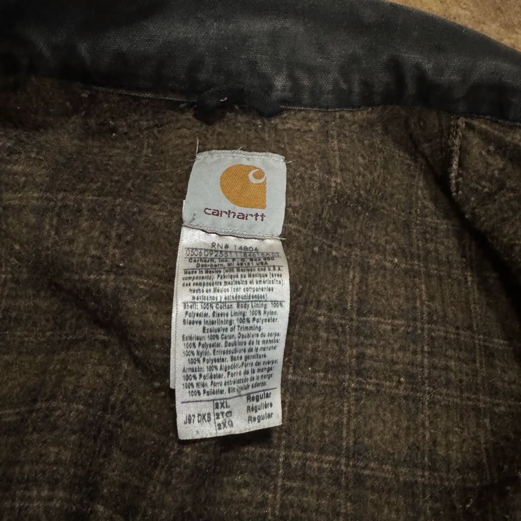 Carhartt Carhartt J97 Jacket Mens 2XL Brown Canvas Workwear Lined - Polyester Blanket Lining, Dark Brown, Classic Fit, Zip, Vintage? No Size US XXL / EU 58 / 5 - 5 Thumbnail