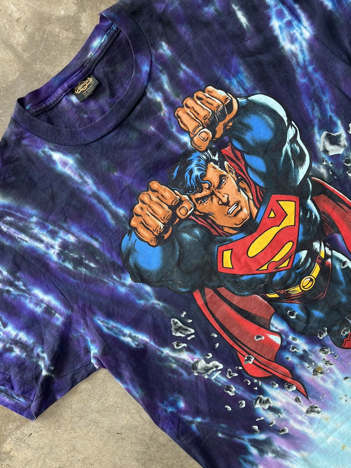 DC Comics × Vintage Vintage DC Comics Superman Tie Dye Single Stitch Tee XL Size US XL / EU 56 / 4 - 1 Thumbnail