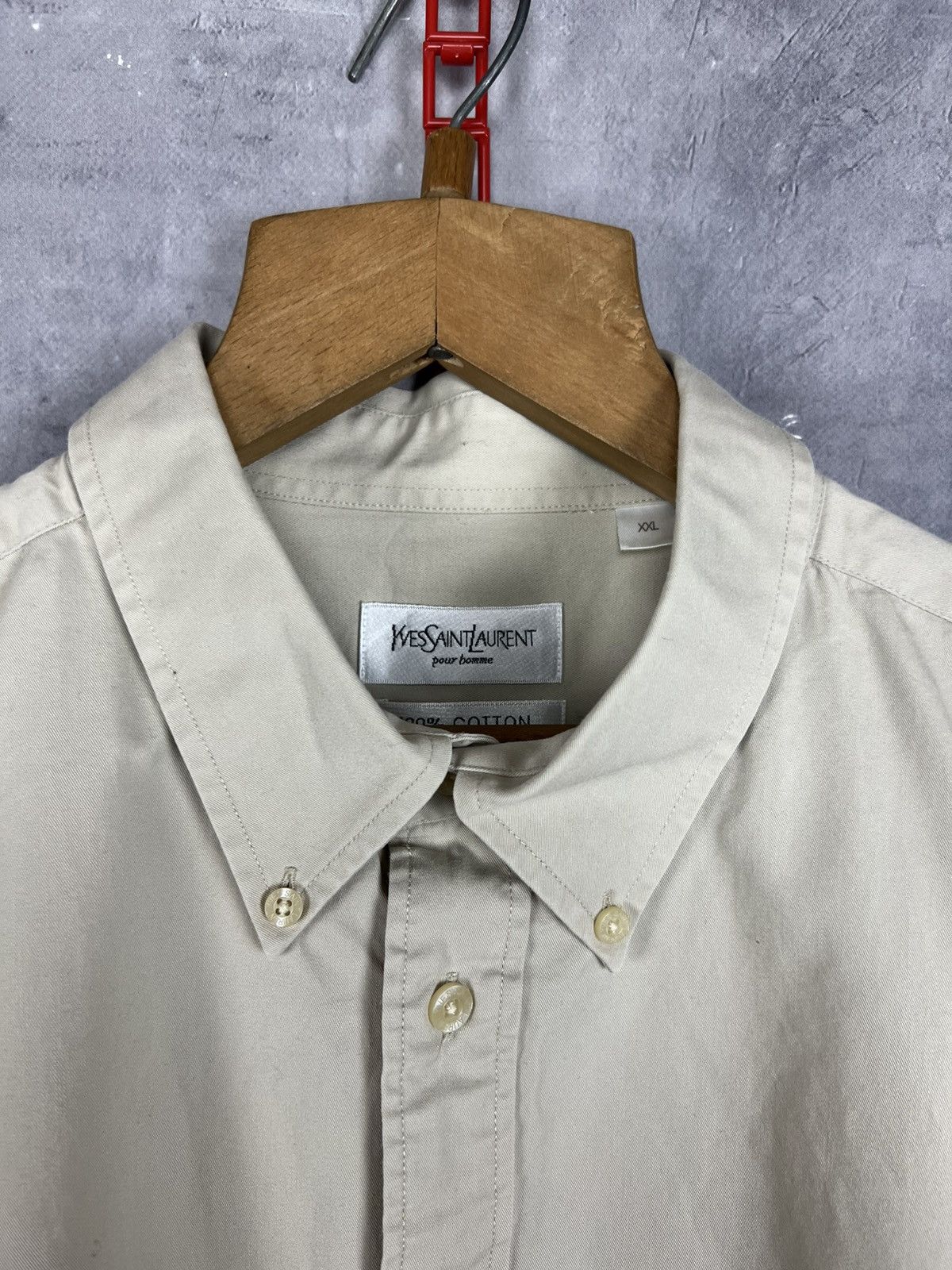 Yves Saint Laurent Vintage YSL Yves Saint Laurent Beige Shirt Size 2Xl Size US XXL / EU 58 / 5 - 8 Thumbnail