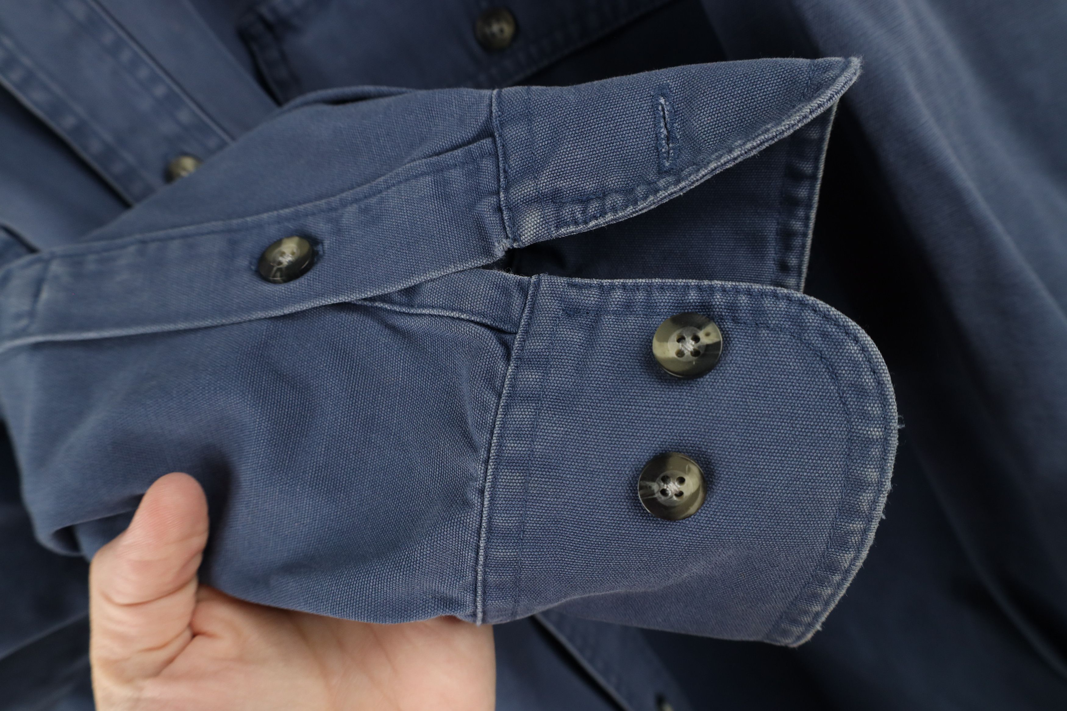 Cabelas × Vintage Vintage Cabelas Heavyweight Cotton Button Down Shirt Blue Size US L / EU 52-54 / 3 - 10 Thumbnail