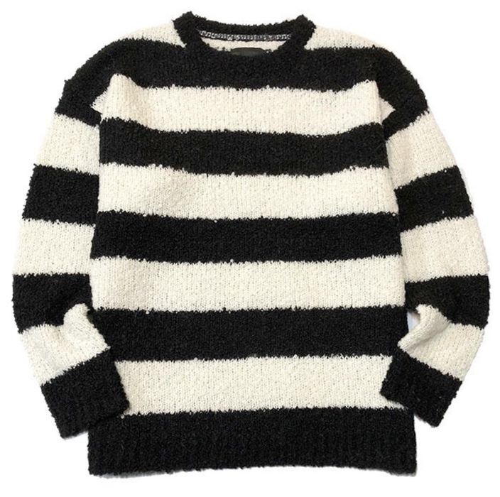 Number (N)ine Number nine ALPACA STRIPED KNIT BIG PULLOVER size 4