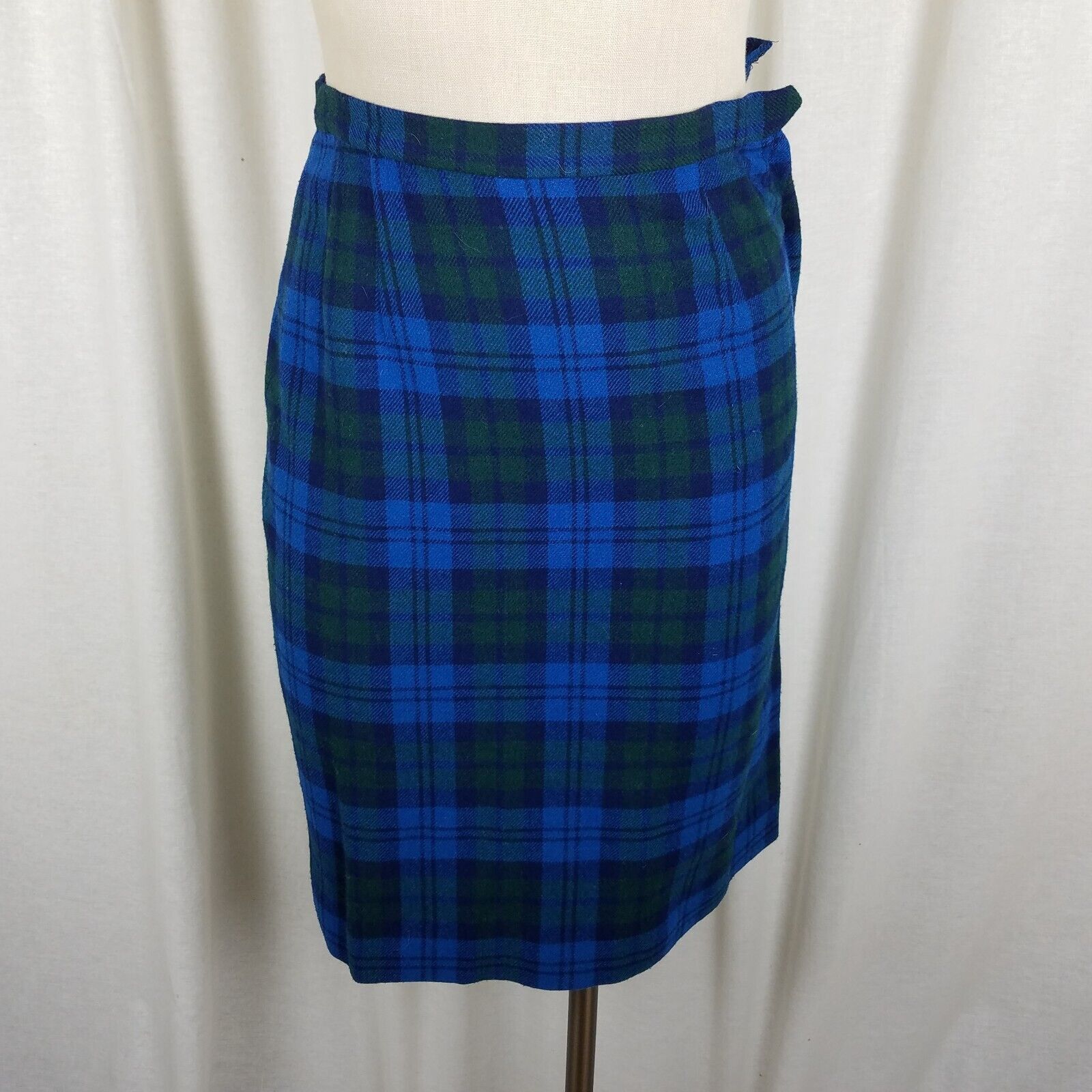 Pendleton Vtg Pendleton Wool Tartan Plaid Skirt 10 24 in Blue Green Size 24" / US 00 / IT 34 - 5 Thumbnail