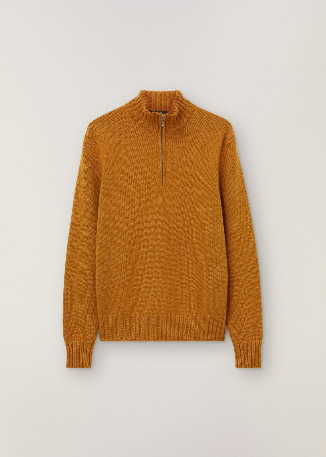 Loro Piana o1srvl11e1224 Cashmere Half Zip Sweater in Mustard Yellow Size US XL / EU 56 / 4 - 1 Thumbnail