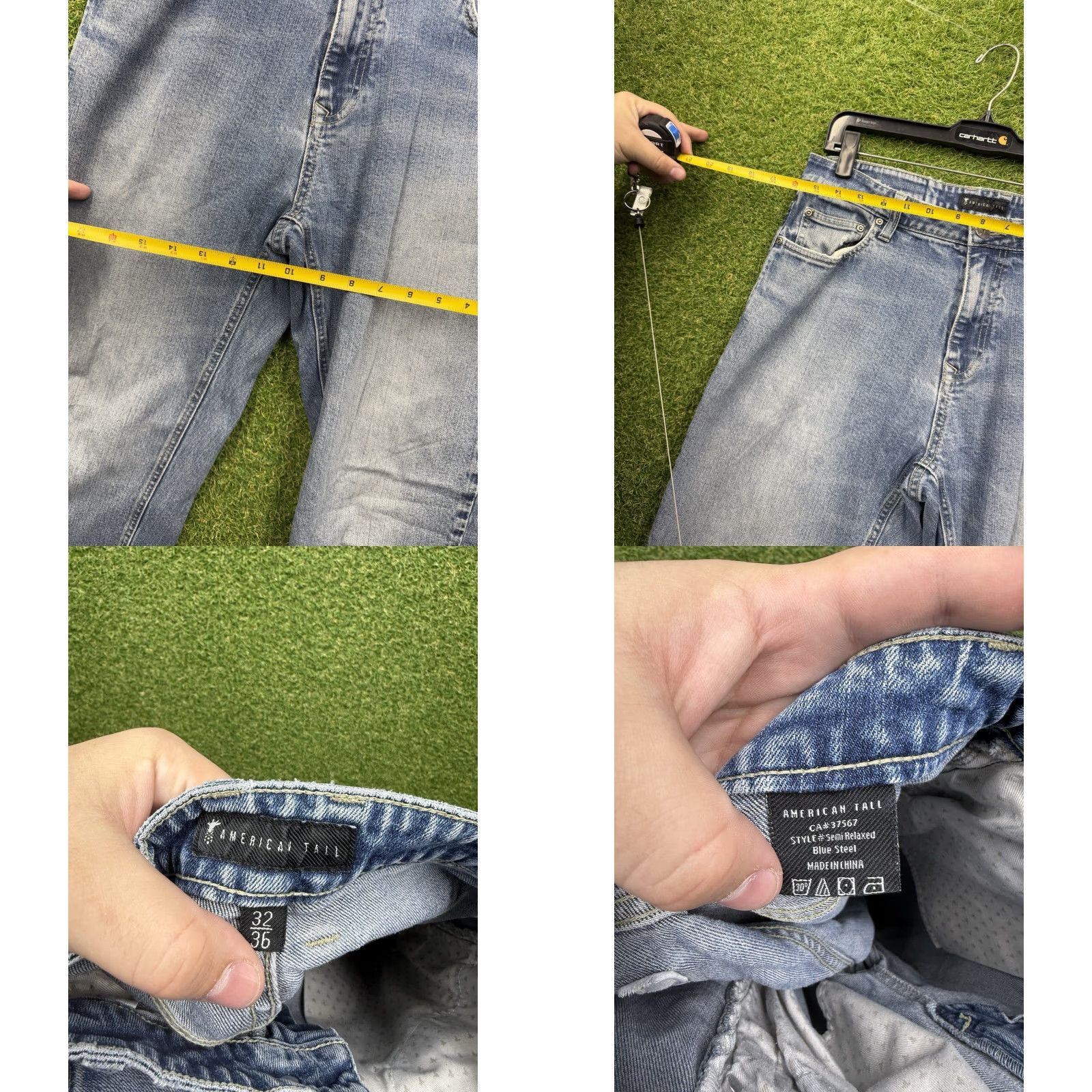 Vintage American Tall Jeans Mens 32x36 Carman Tapered Fit Light Wash Denim 5-Pocket Blue Mens Jeans Tapered Fit Carman 32x36 Size US 32 / EU 48 - 8 Thumbnail