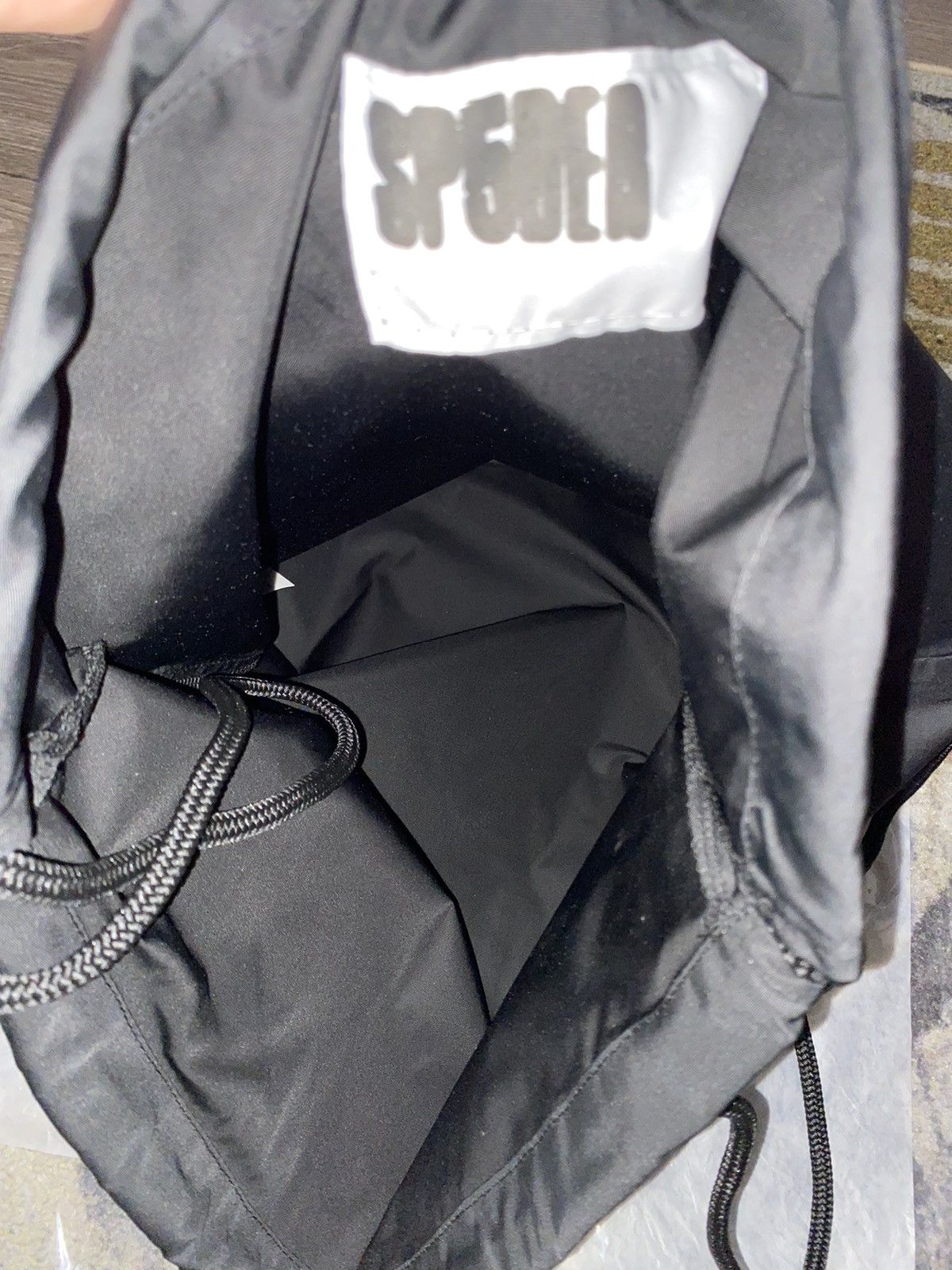Sp5der × Young Thug Sp5der WW SP5 Cinch Drawstring Bag Black Size ONE SIZE - 3 Thumbnail