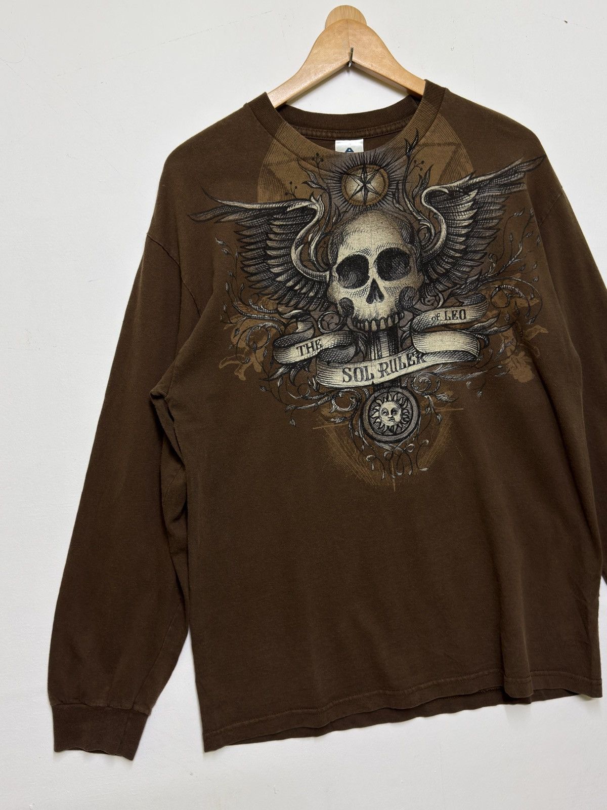 Affliction The Sol Ruler of Leo Winged Skull Long Sleeve Tee Size US M / EU 48-50 / 2 - 3 Thumbnail
