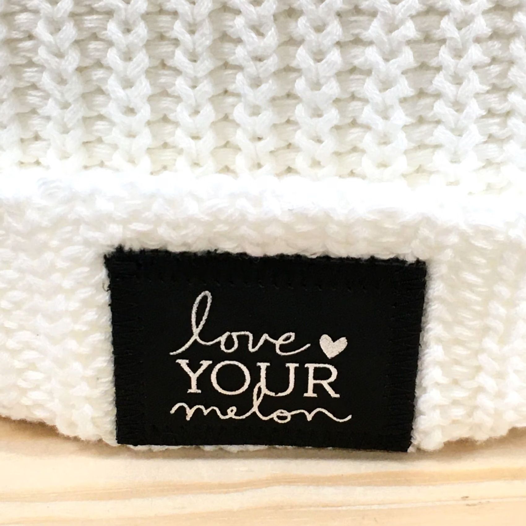 Vintage Love Your Melon Winter Beanie Hat Unisex One Size Knitted Cotton White Size ONE SIZE - 3 Thumbnail