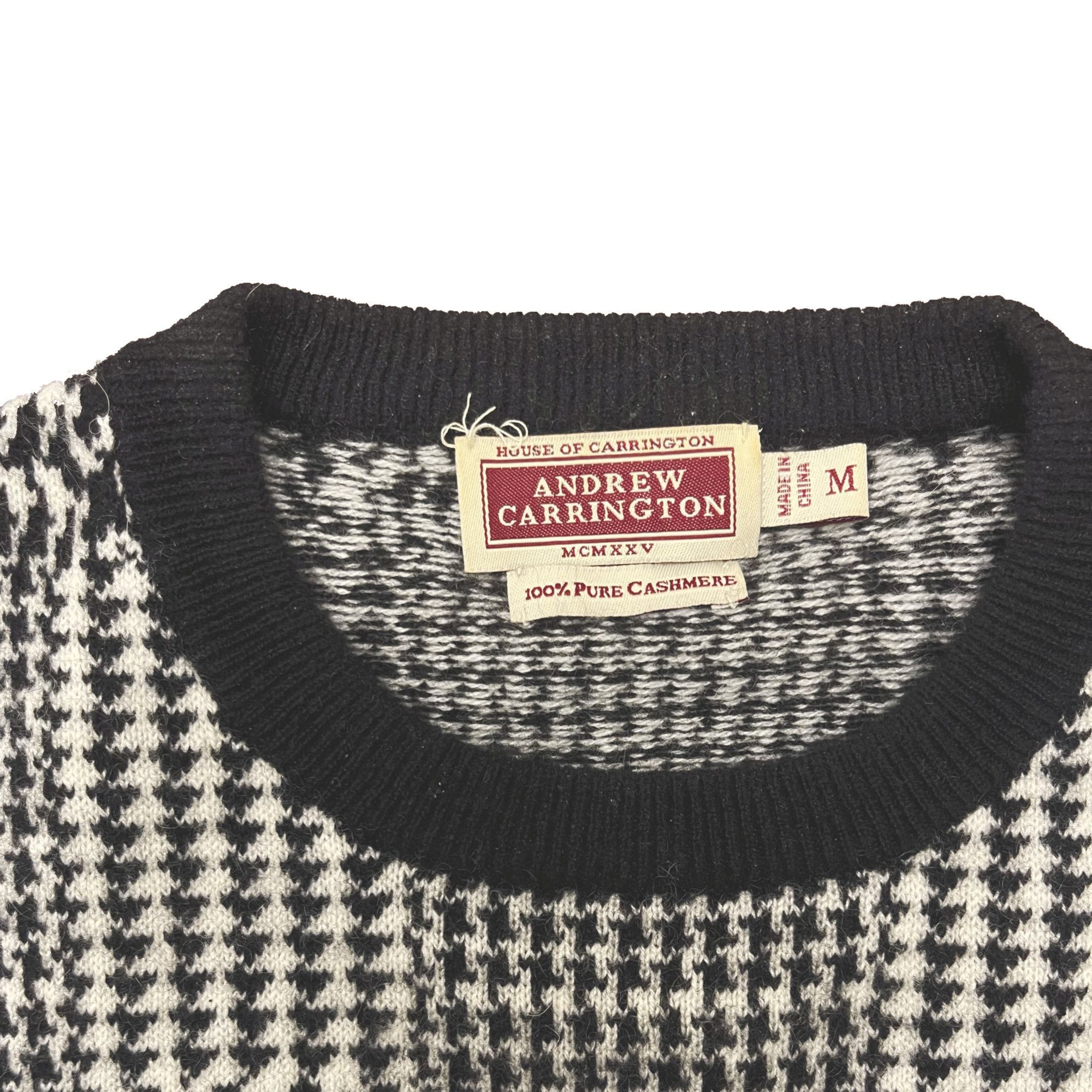 Vintage 100% Cashmere Houndstooth Sweater Size US M / EU 48-50 / 2 - 3 Thumbnail