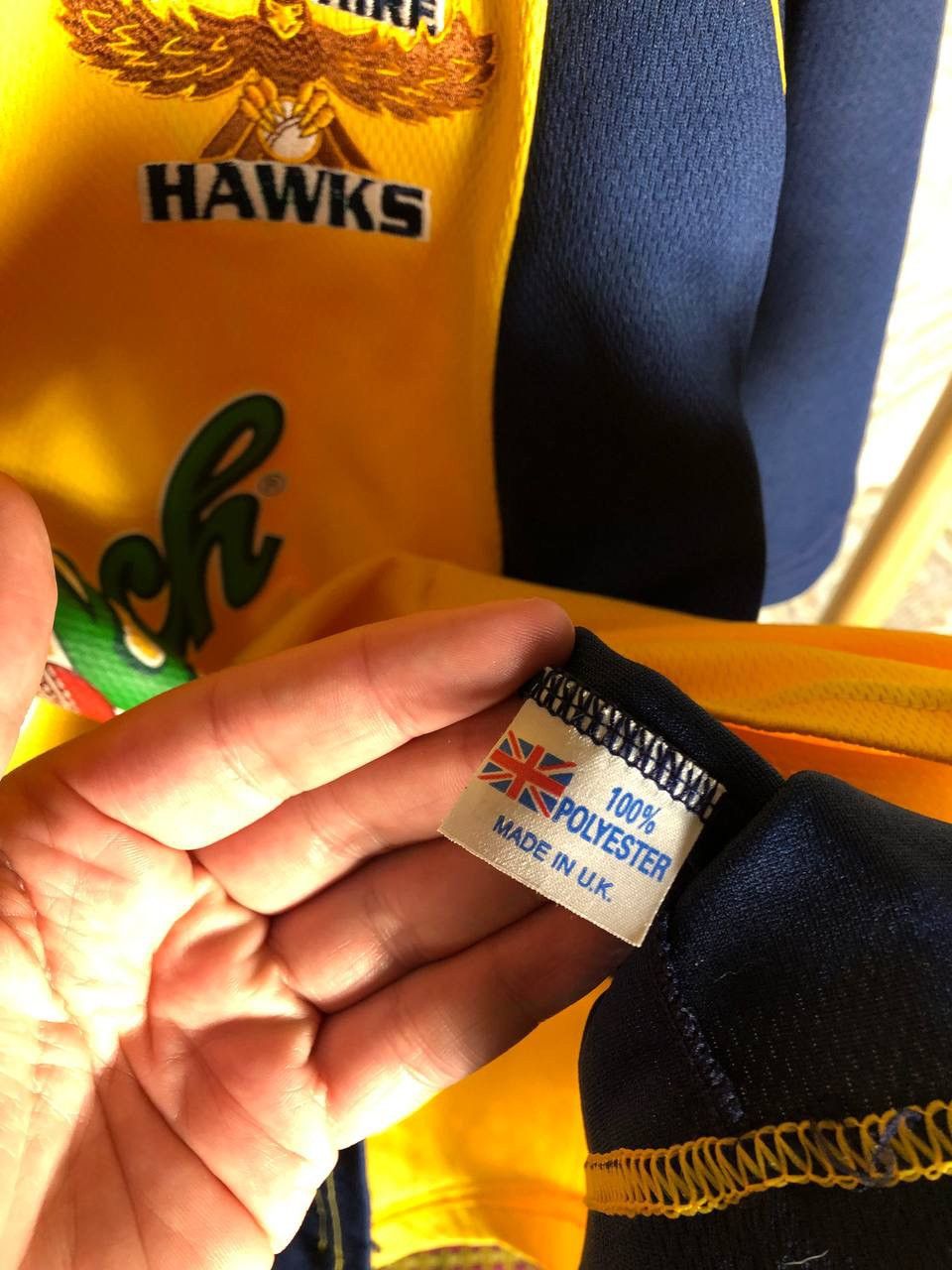 NFL VERY RARE HAMPSHIRE HAWKS RETRO RUGBY JERSEY BLOKE Y2K 90s Size US L / EU 52-54 / 3 - 7 Thumbnail