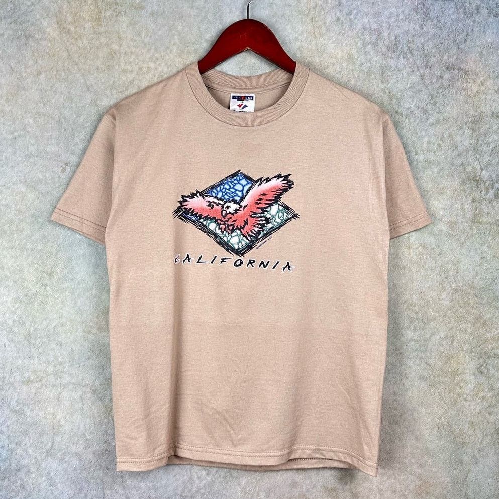 Jerzees × Vintage Vintage 90s California State T Shirt Sz L Tan Souvenir Size L / US 10 / IT 46 - 1 Thumbnail