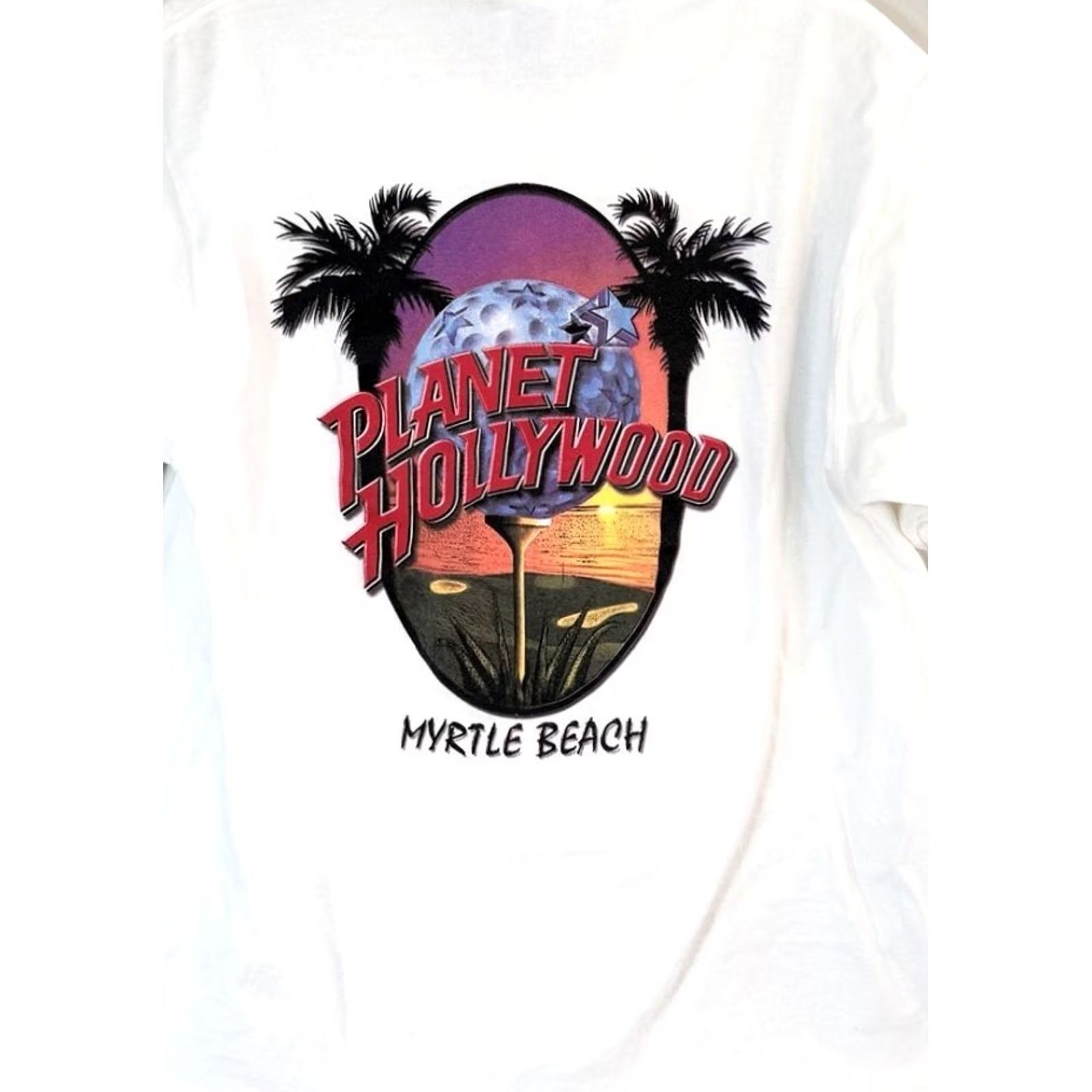 Planet Hollywood VINTAGE Planet Hollywood Myrtle Beach T-Shirt Mens Medium White 90s Shirt Size US M / EU 48-50 / 2 - 6 Thumbnail