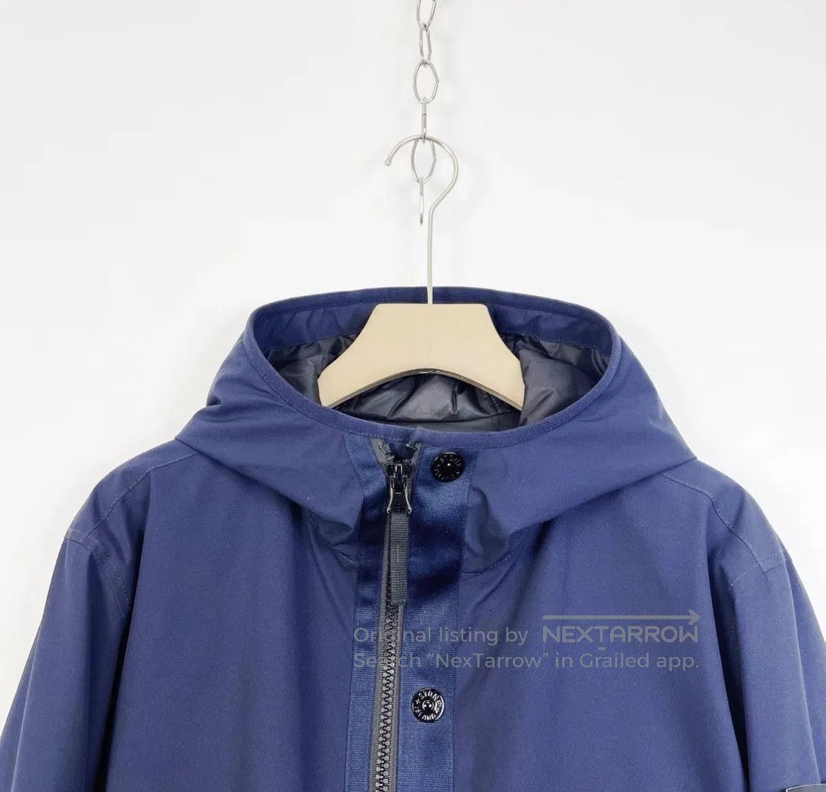 Stone Island Blue Hooded Zip-Up Jacket with Button Accents. Size US L / EU 52-54 / 3 - 3 Thumbnail