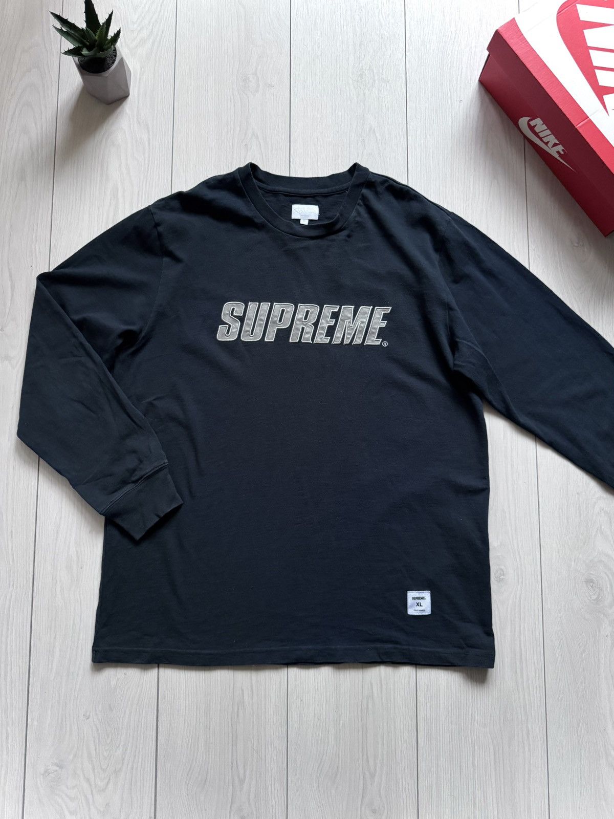 Streetwear Supreme Supreme Big Reflective Logo Long Sleeve Shirt Grailed