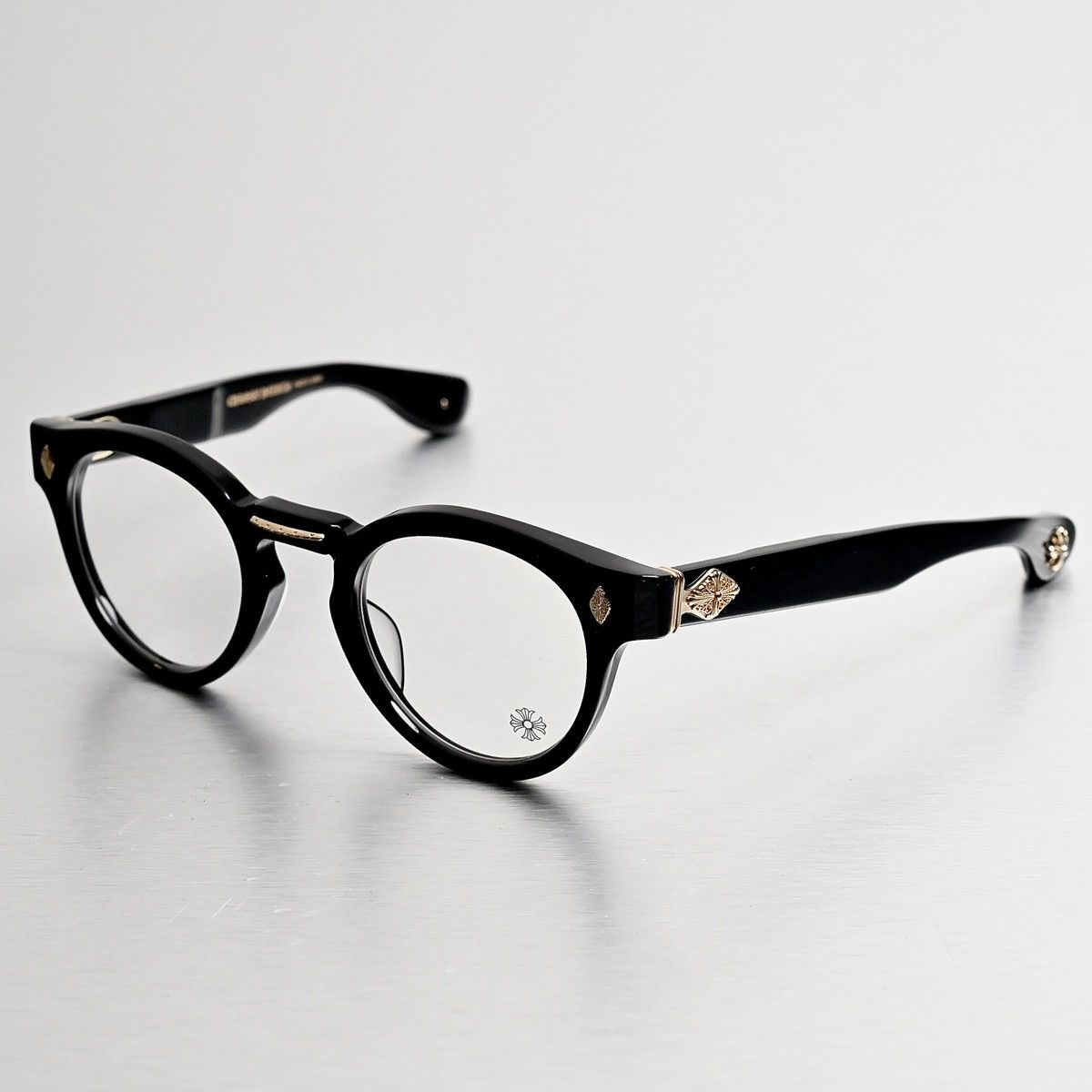 【CHROME HEARTS】PETER ARNELL ブラック Chrome Hearts PETER ARNELL BK/GP Glasses Frame - SRM