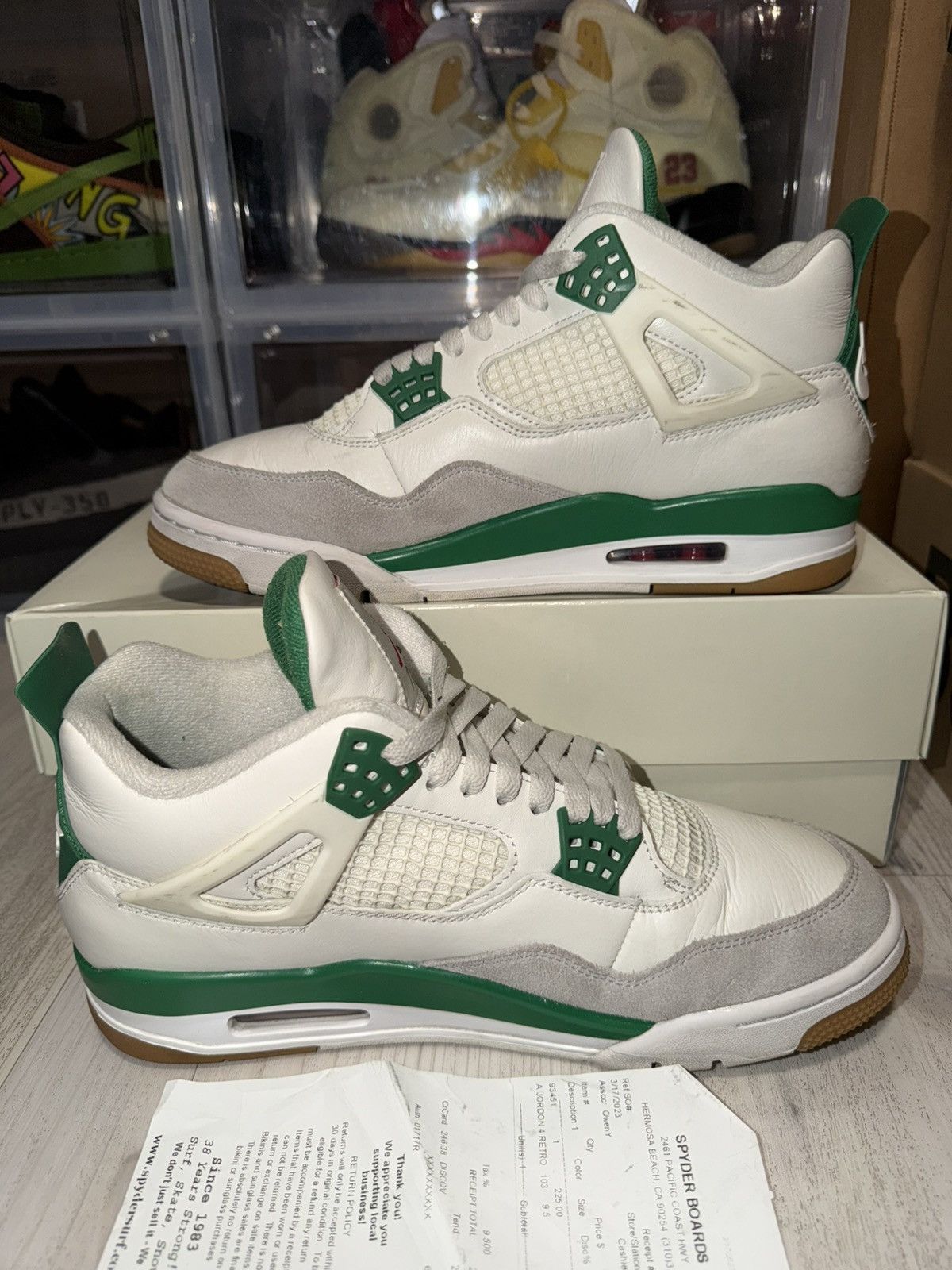 Nike SB Air Jordan 4 Retro SB Pine Green Size US 9.5 / EU 42-43 - 3 Thumbnail