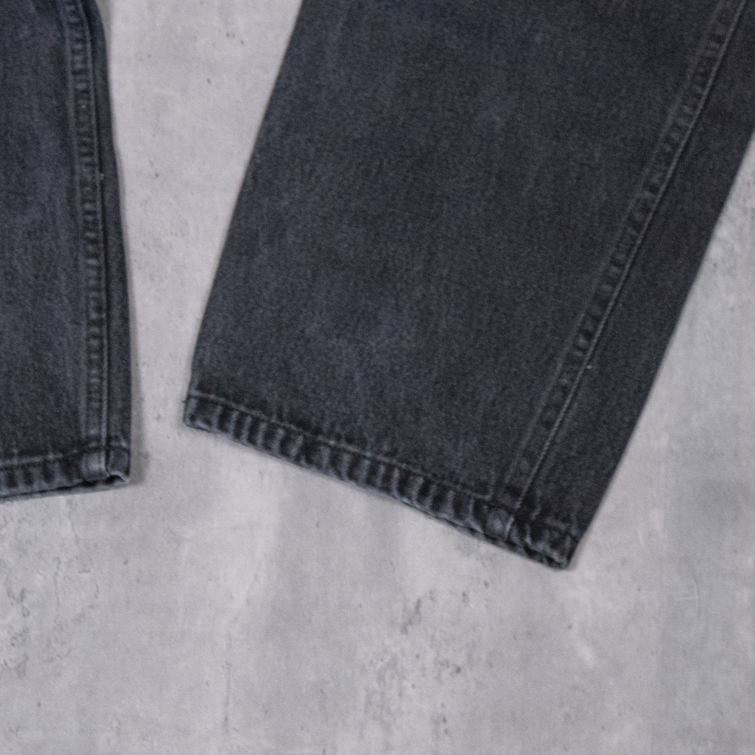 Japanese Brand Vintage 1990's Baggy Relax Fit Slim Black Denim Jeans Pant's Size US 35 - 5 Thumbnail