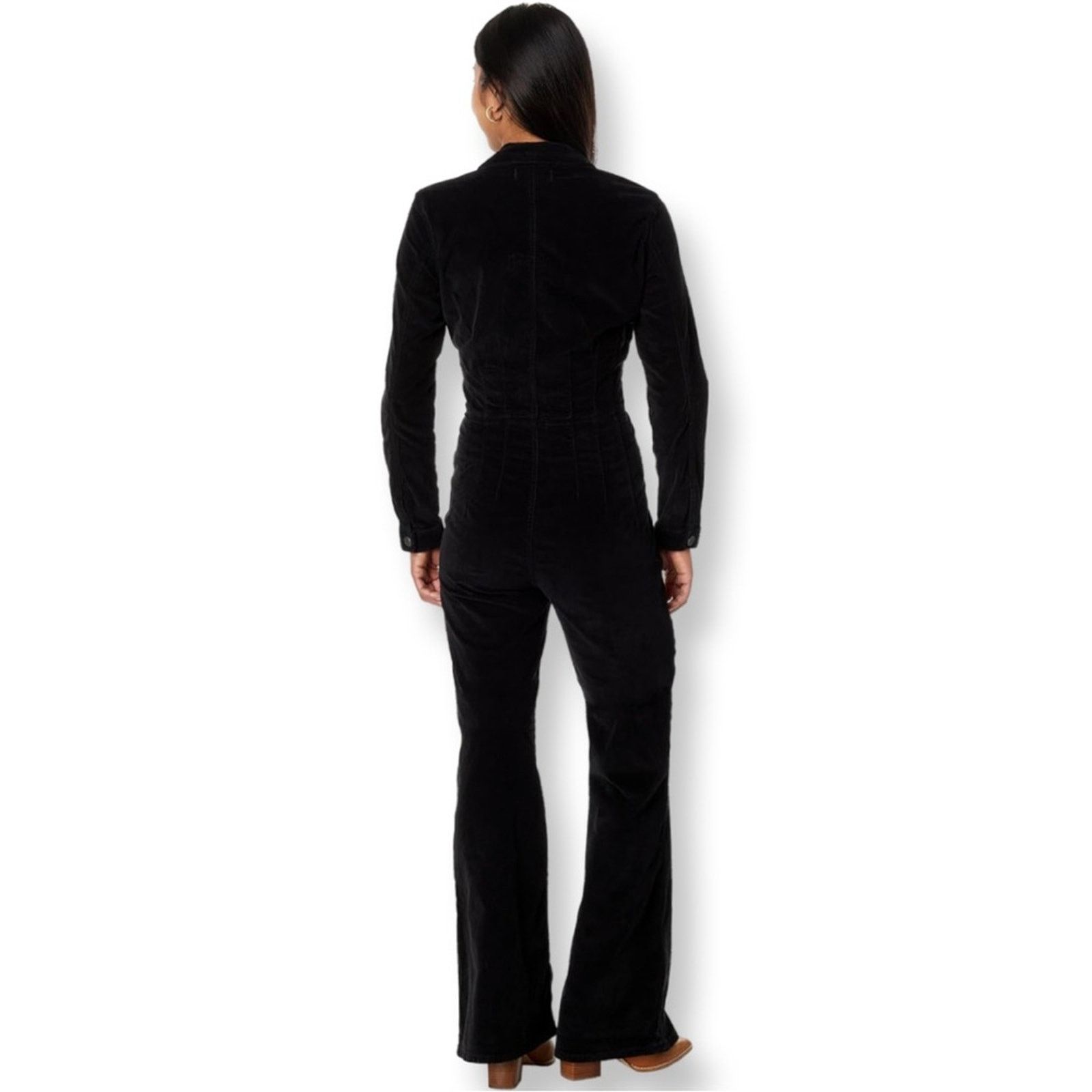 Free People NWT Free People Jayde Cord Black Flare Jumpsuit Size 29" - 2 Thumbnail